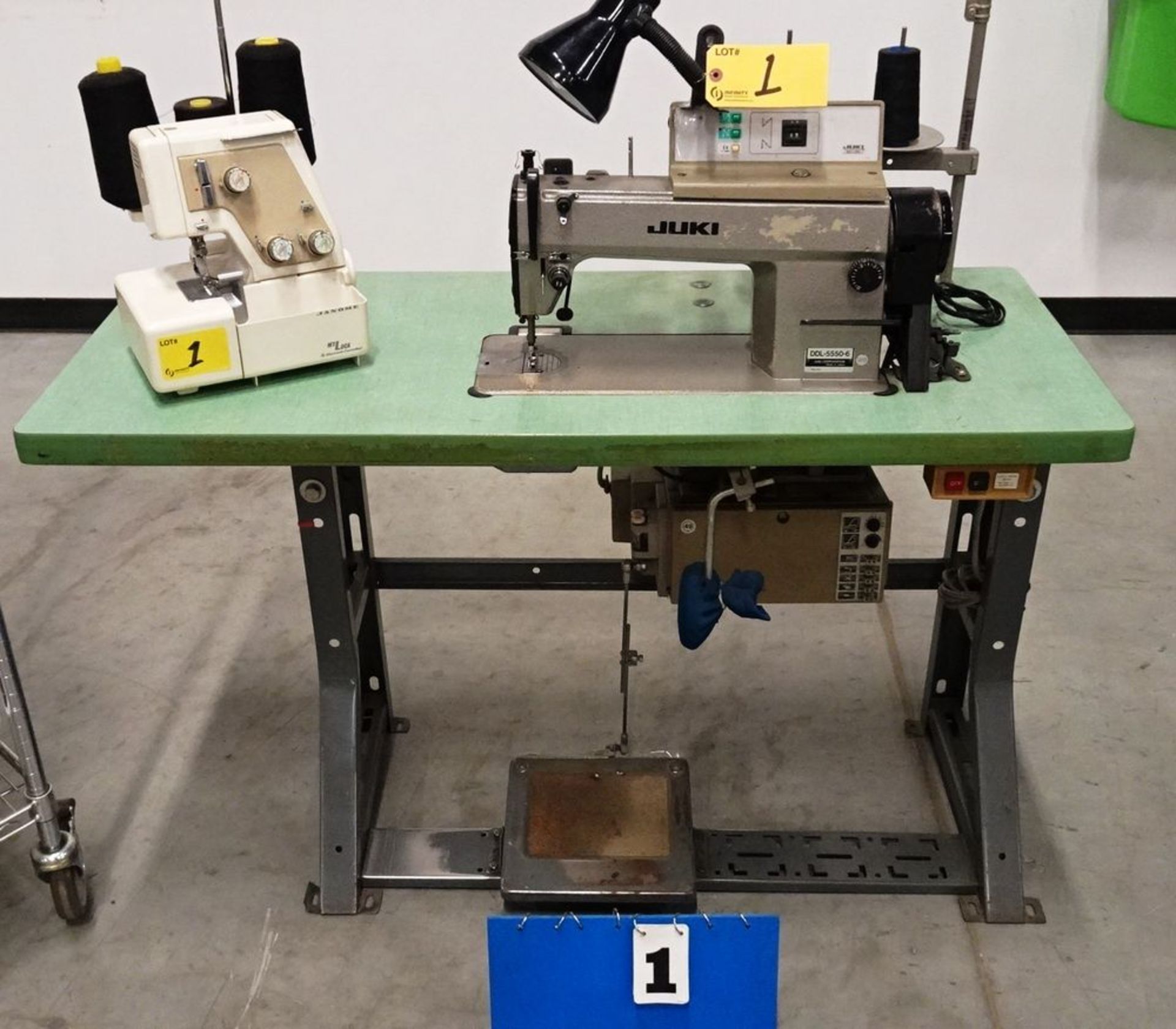 CONTENTS FROM SEWING DEPARTMENT CONSISTING OF: JUKI DDL-5550-6 SEWING MACHINE, SINGLE NEEDLE, S/N - Image 3 of 11