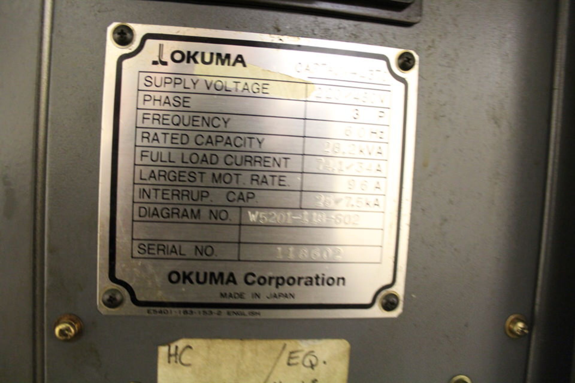 2005 OKUMA CAPTAIN  L370 CNC LATHE, KITAGAWA BL 210, 10" 3 JAW CHUCK 12 STATION TURRET - Image 5 of 6