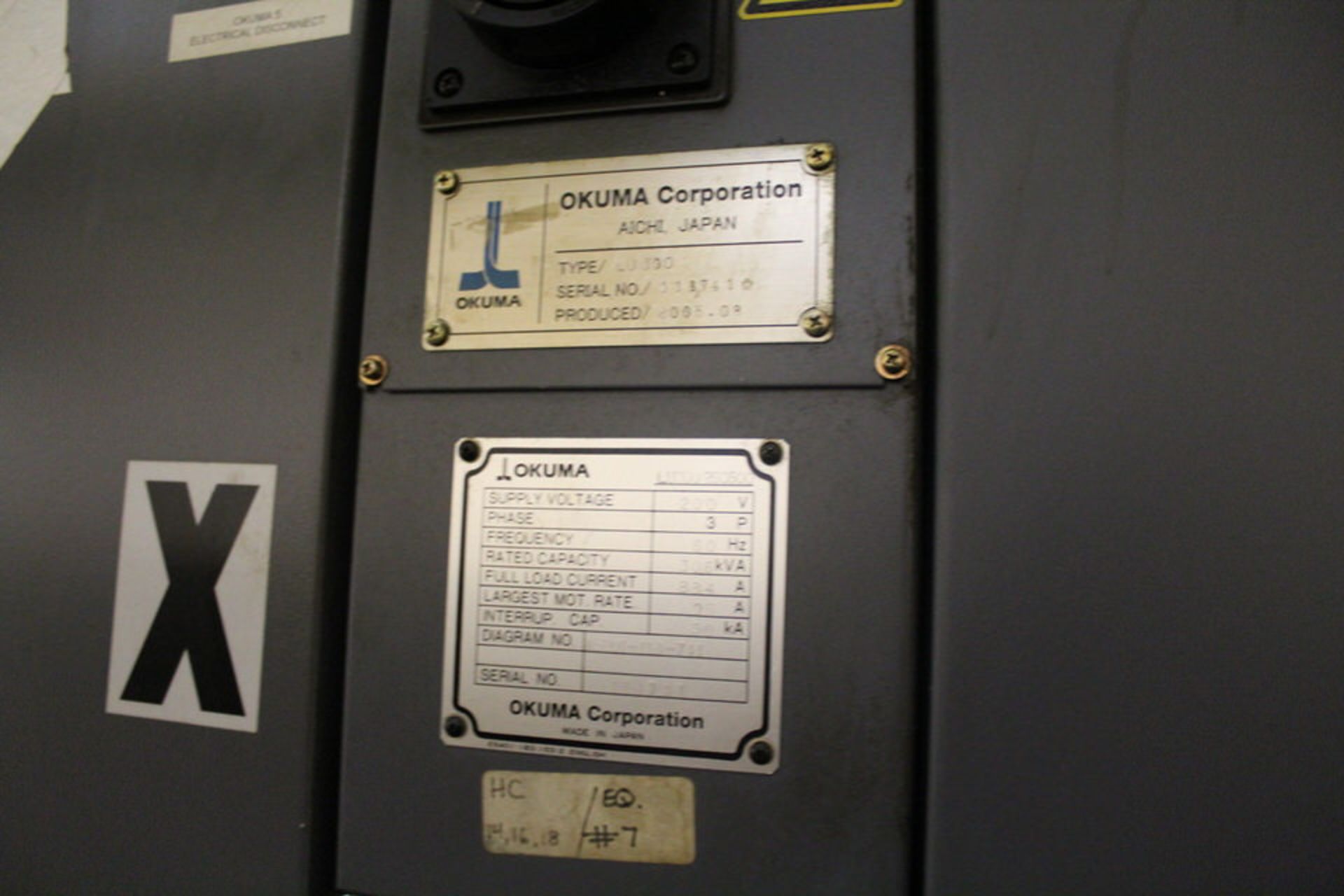 2007 OKUMA SIMUL TURN LU-300 CNC LATHE, SCHUNK ROTA THW 260-81, 10" 3 JAW CHUCK, 8 STATION TURRET - Image 5 of 5