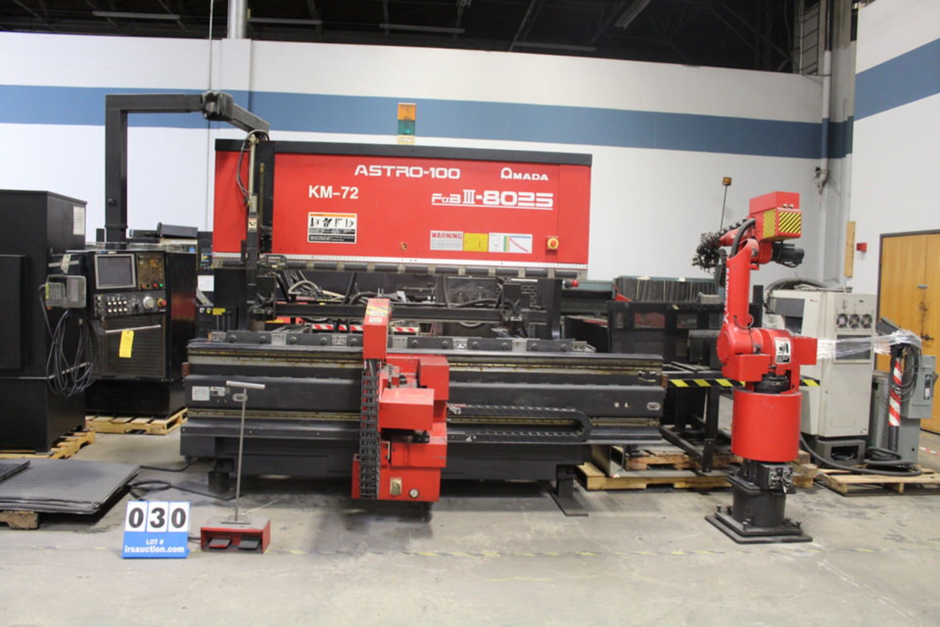 1996 AMADA FABIII-8025/ ASTRO 100 88 TON ROBOTIC BENDING CELL, W/ AMC 398M CTRL, AMADA EARNEST X