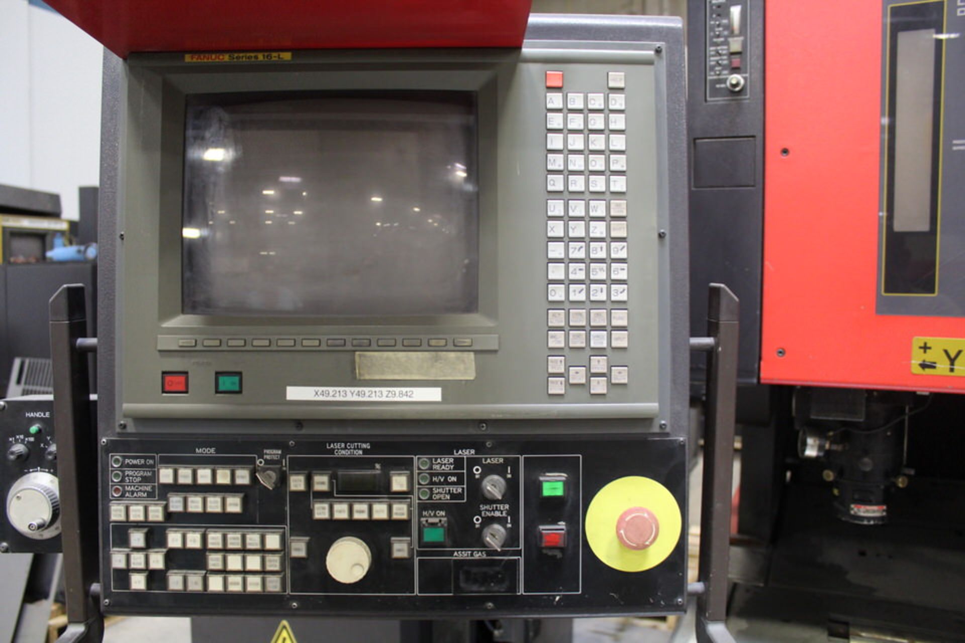 1994 AMADA LC1212 LASER CUTTER 6' X 8' TABLE, W/ FANUC SERIES 16-L CTRL, W/ CHIP CONVEYOR - Image 3 of 6