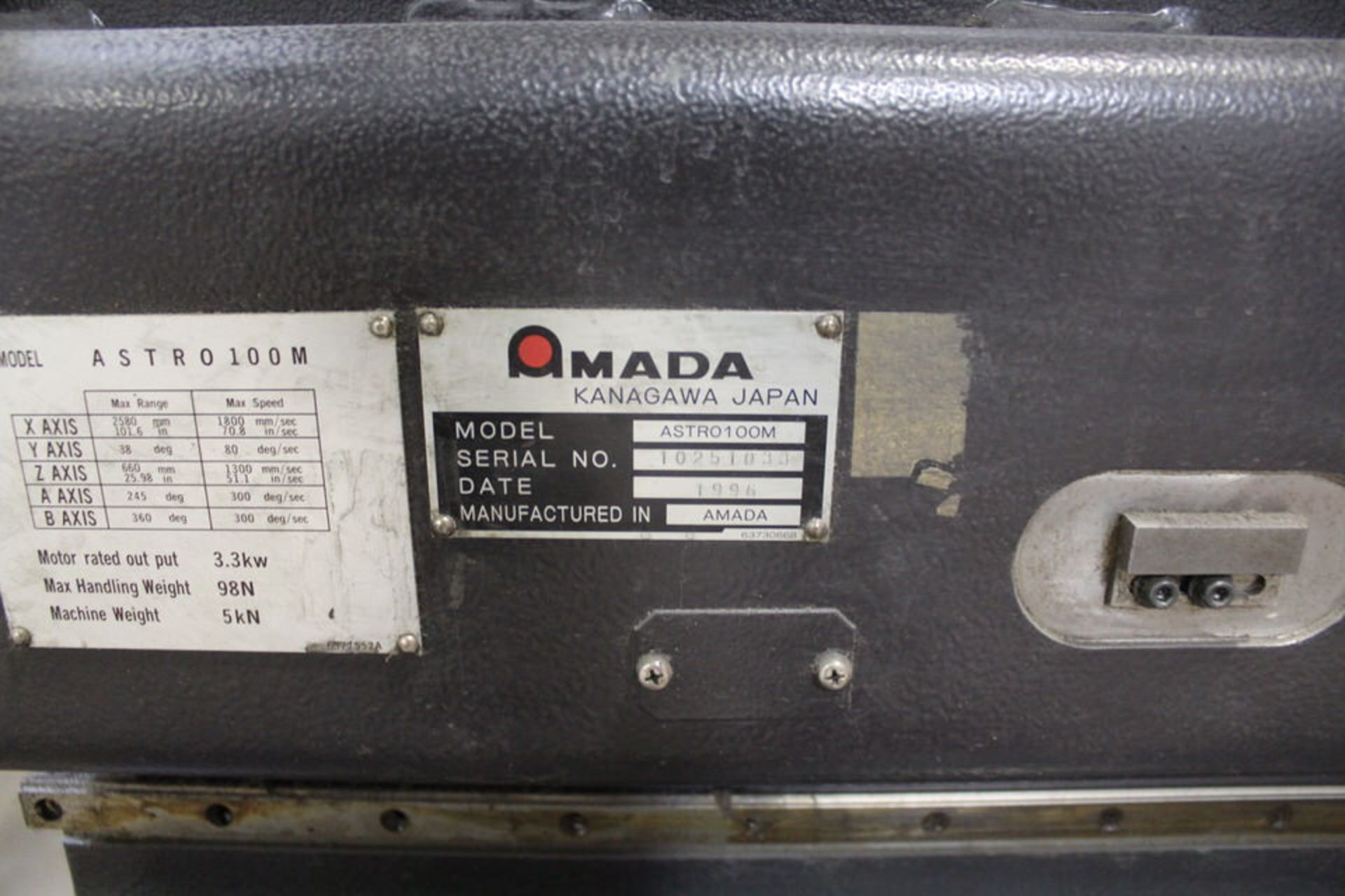 1996 AMADA FABIII-8025/ ASTRO 100 88 TON ROBOTIC BENDING CELL, W/ AMC 398M CTRL, AMADA EARNEST X - Image 5 of 7