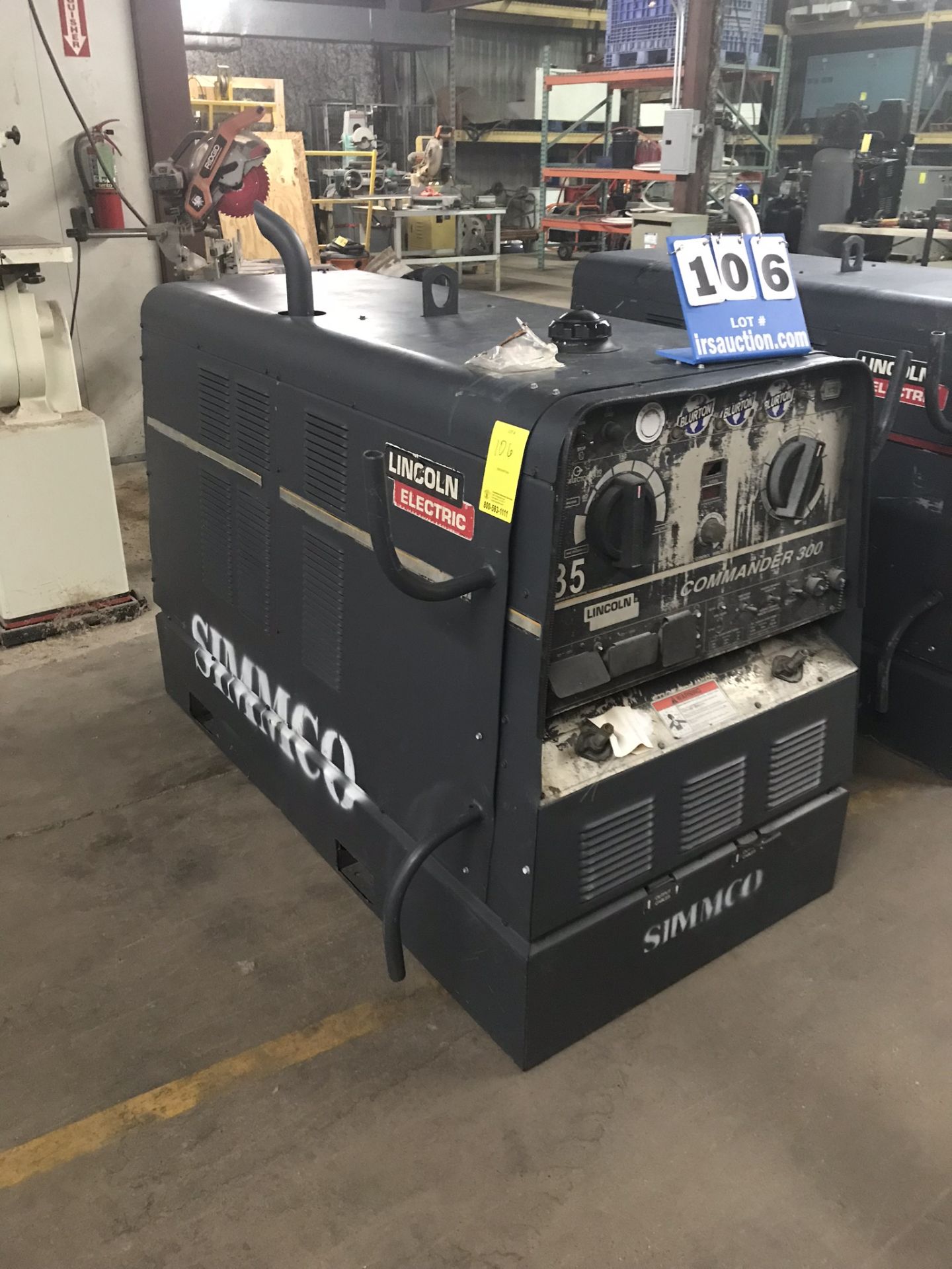 Lincoln Commander 300 Diesel Welder, 5 Range: 30-300 Amps, Fuel Cap: 25 Gallons, LOCATION: 3421 N