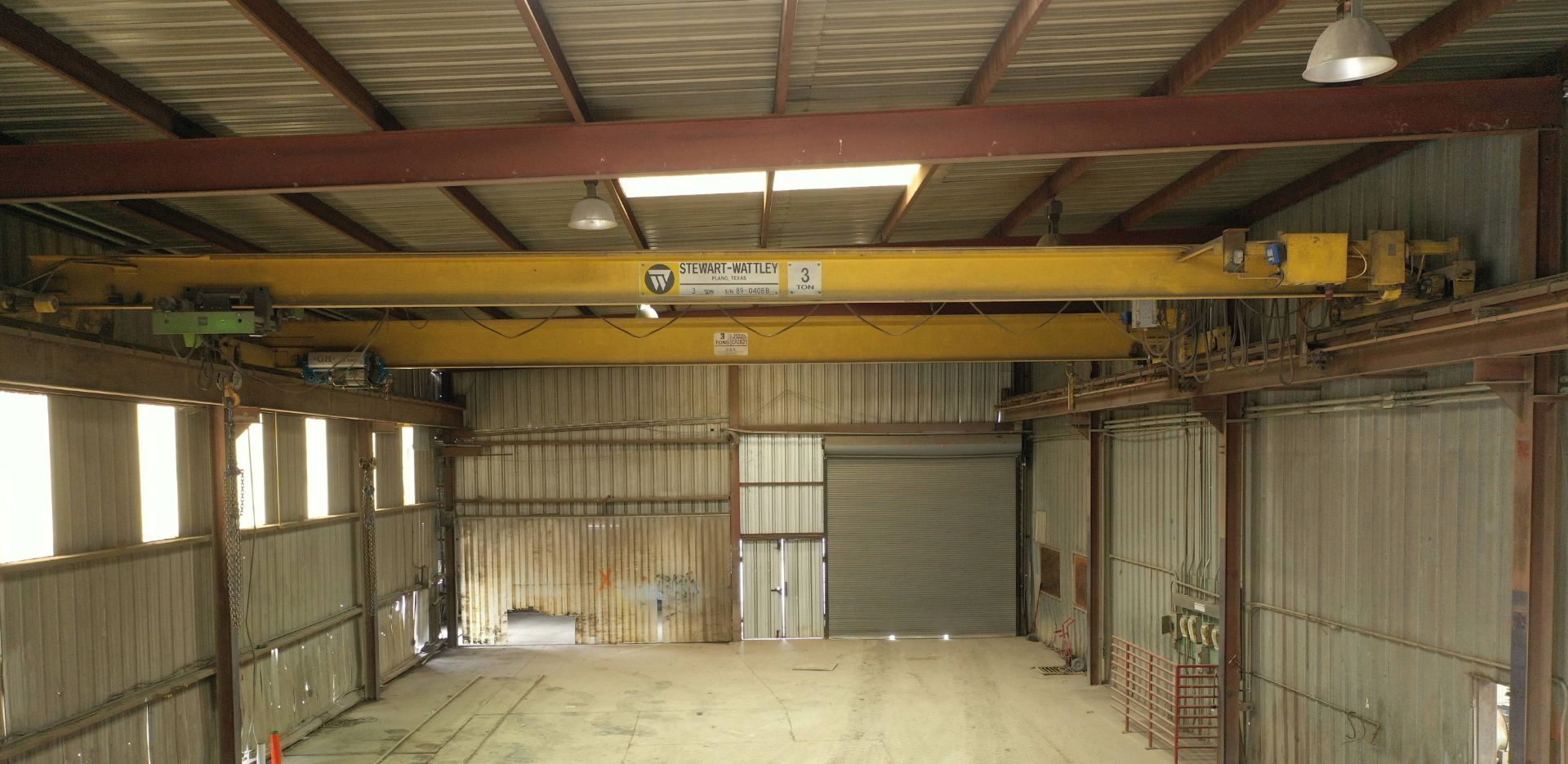 Stewart Wattley 3 Ton Overhead Crane SN: 89-0408B with 3 Ton Hoist & Pendant Control, Approx 42 ft