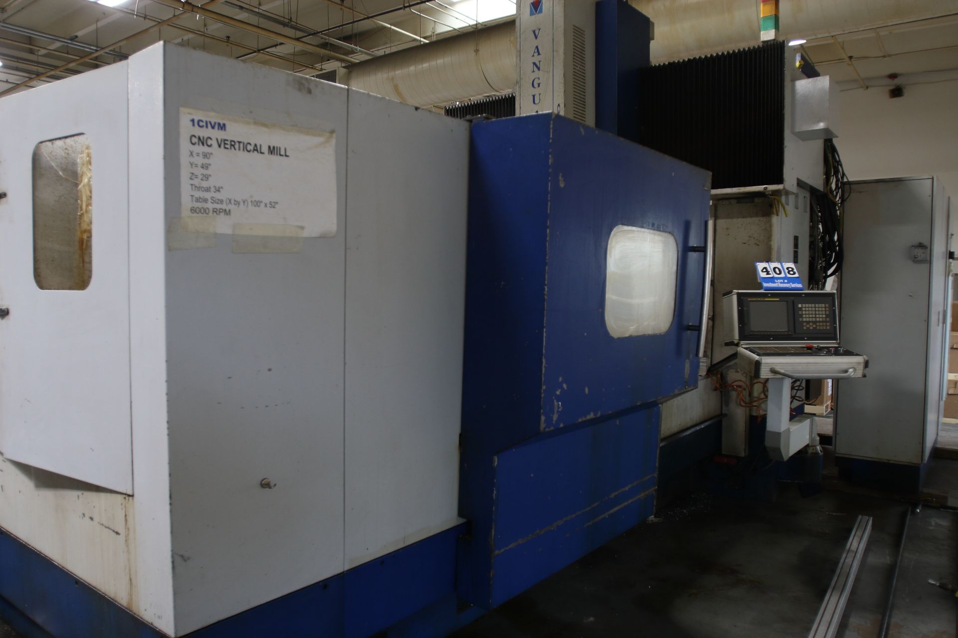 Vanguard GMB125x25 CNC Vertical Machining Center, S/N 060605, (2006); 90" X-, 49" - Image 4 of 5