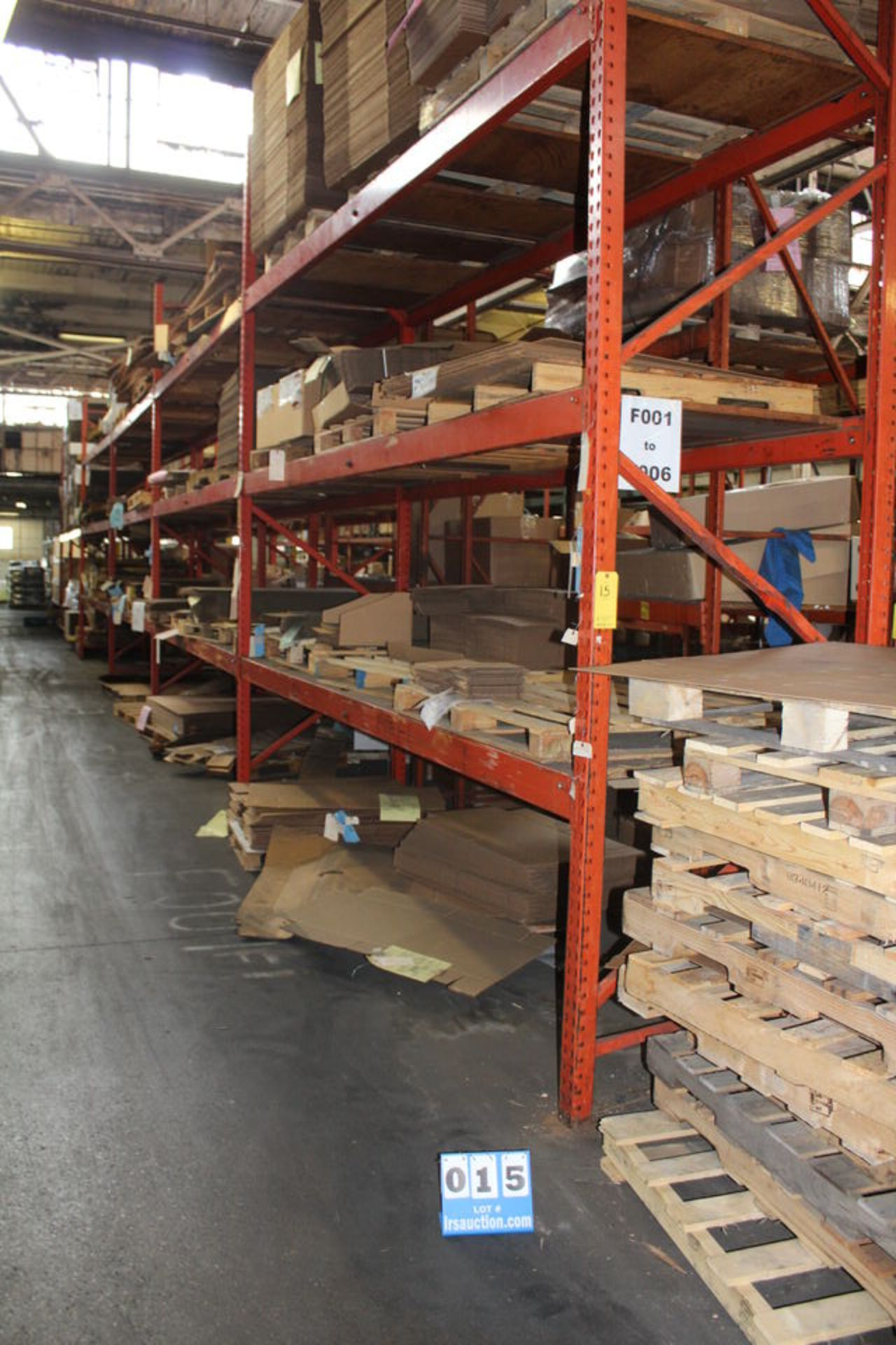 (6) SECTIONS PALLET RACK, 12' X 44" UPRIGHTS, 12' CROSSBEAMS (NO CONTENTS & DELAYED REMOVAL)