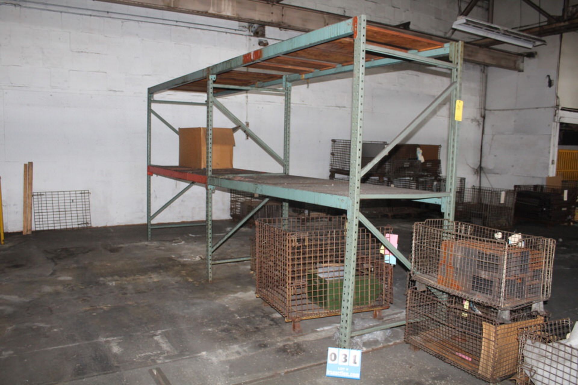 (2) SECTION PALLET RACK, 8' x 42" UPRIGHTS, 8' CROSSBEAMS ( NO CONTENTS & DELAYED REMOVAL)