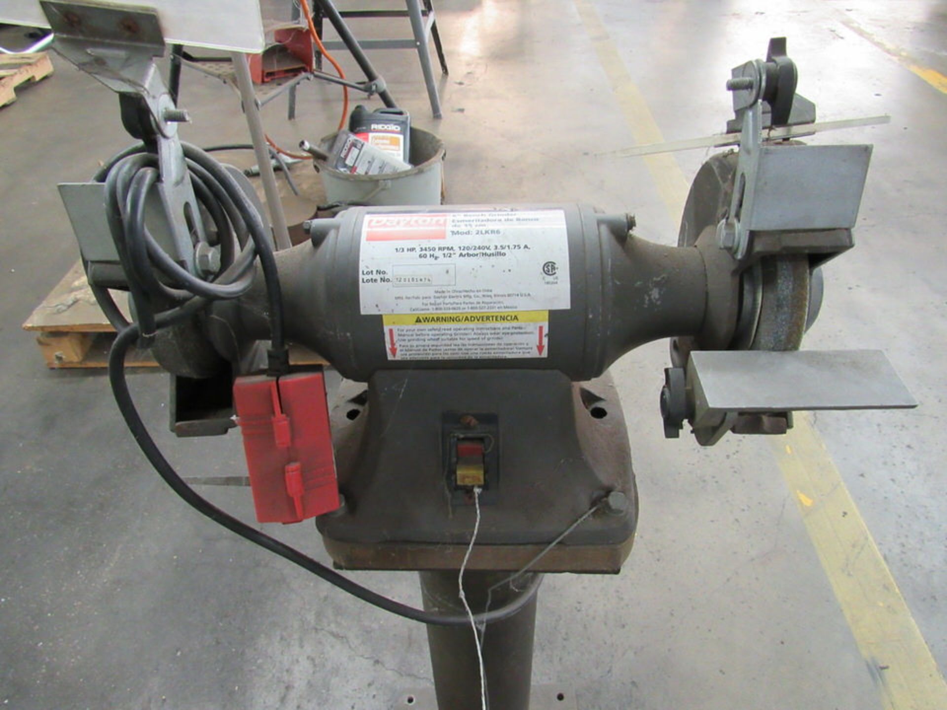 Dayton Model 2LKR6 6" Double End Pedestal Grinder - Image 4 of 5