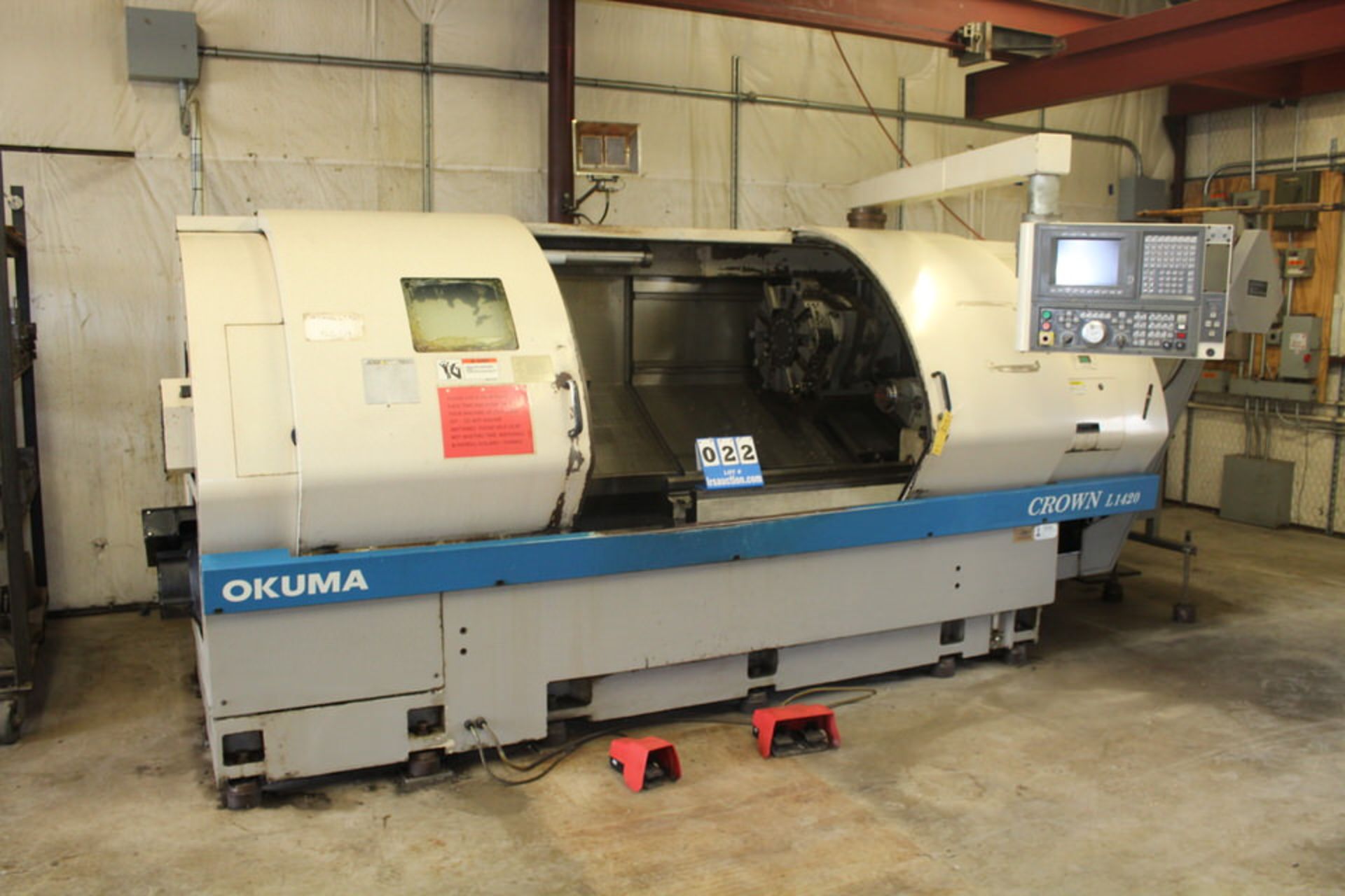 OKUMA CROWN L1420 CNC LATHE TURNING CENTER