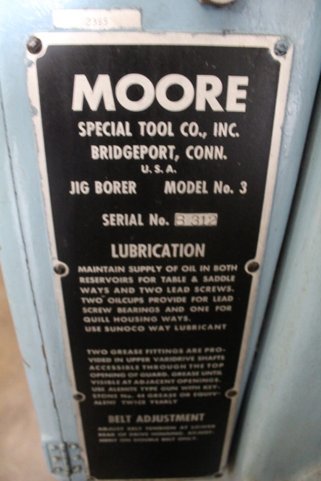 MOORE JIG BORER MDL #3, 11 X 24" T SLOT TABLE W/ ACURITE DRO - Image 2 of 2