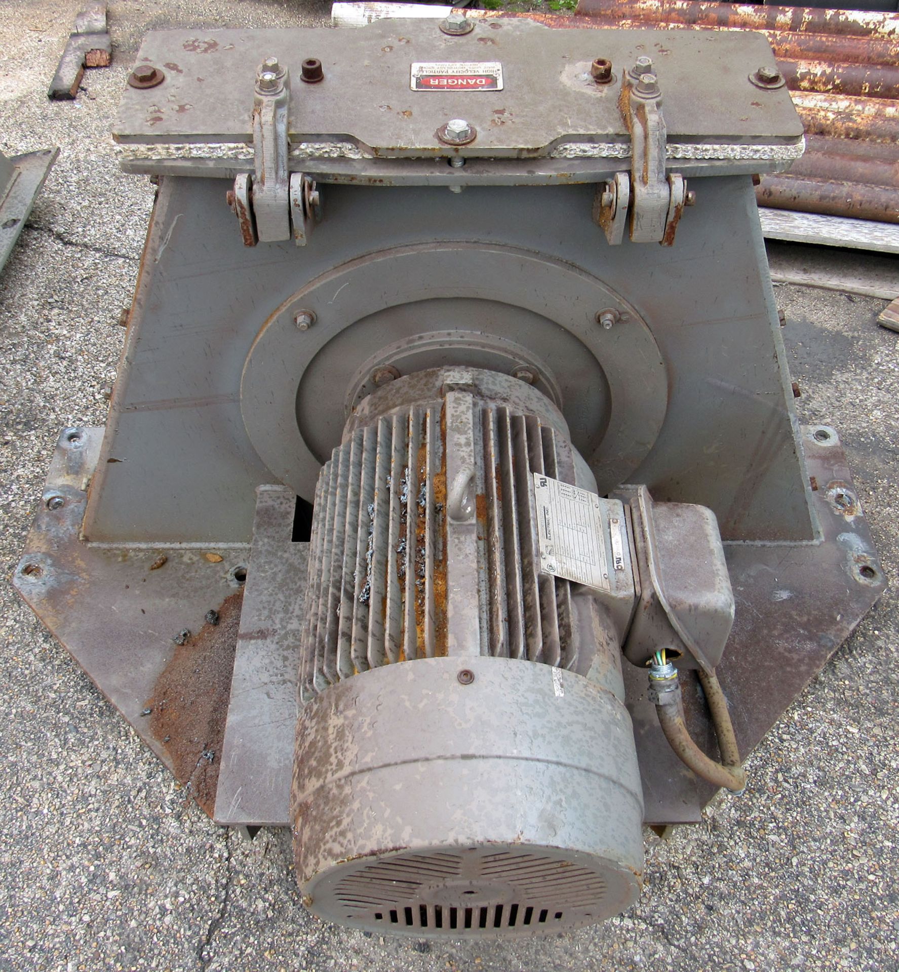 20 HP Pangborn Model RIM-LOC 265DD-2 Rotoblast Shot Blast Motor, new 2008, 20 hp, up to 290 fps