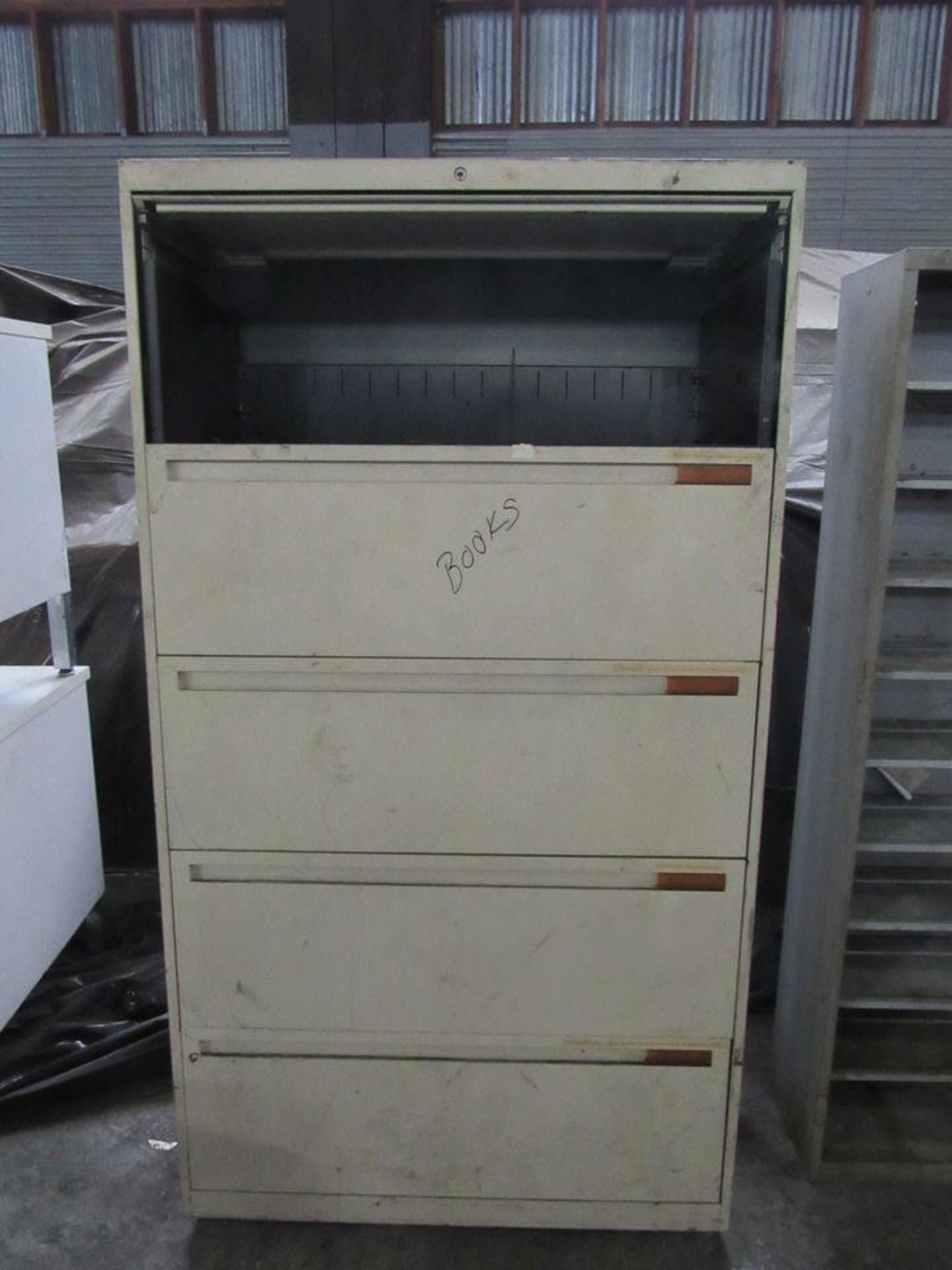 4 Drawer / 1 Shelf Metal Filing Cabinet (LOCATION: 3603 Melva Street, Houston TX 77020)