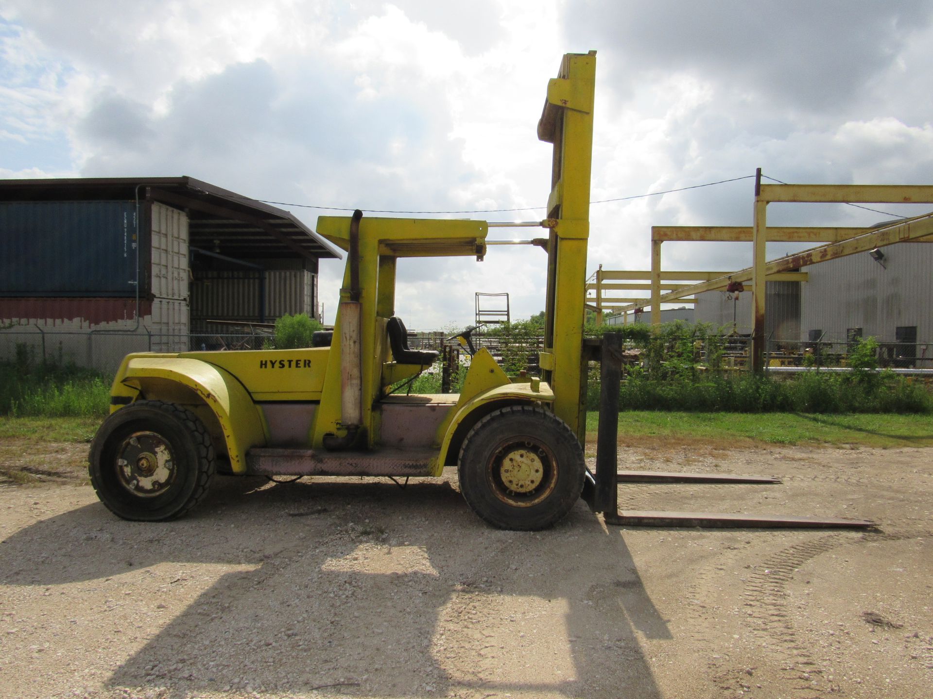 30,000 lb. Hyster Model H300 Rough Terrain Forklift, diesel engine, pneumatic tires (approx. 35%