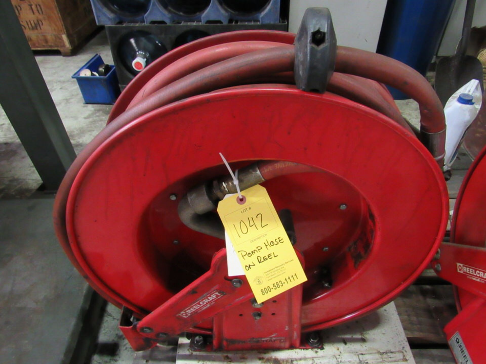 1" dia. Oil Pump Hose on Reel and Base Fixture (LOCATION: 3603 Melva Street, Houston TX 77020)