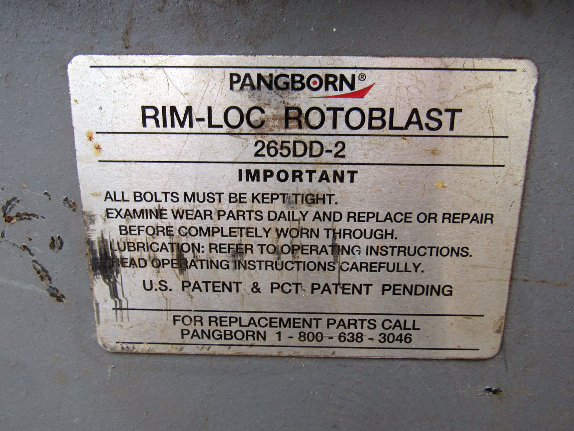 20 HP Pangborn Model RIM-LOC 265DD-2 Rotoblast Shot Blast Motor, new 2008, 20 hp, up to 290 fps - Image 4 of 5