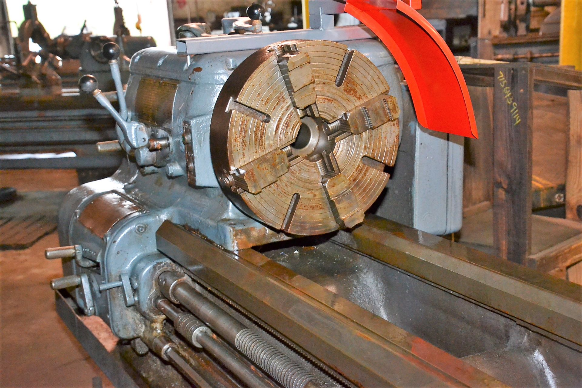 ENGINE LATHE, AXELSON, 20” X 120”, WITH 18" 4 JAW CHUCK, TAPER ATTACHMENT, TAILSTOCK, (2) STEADY - Image 2 of 2