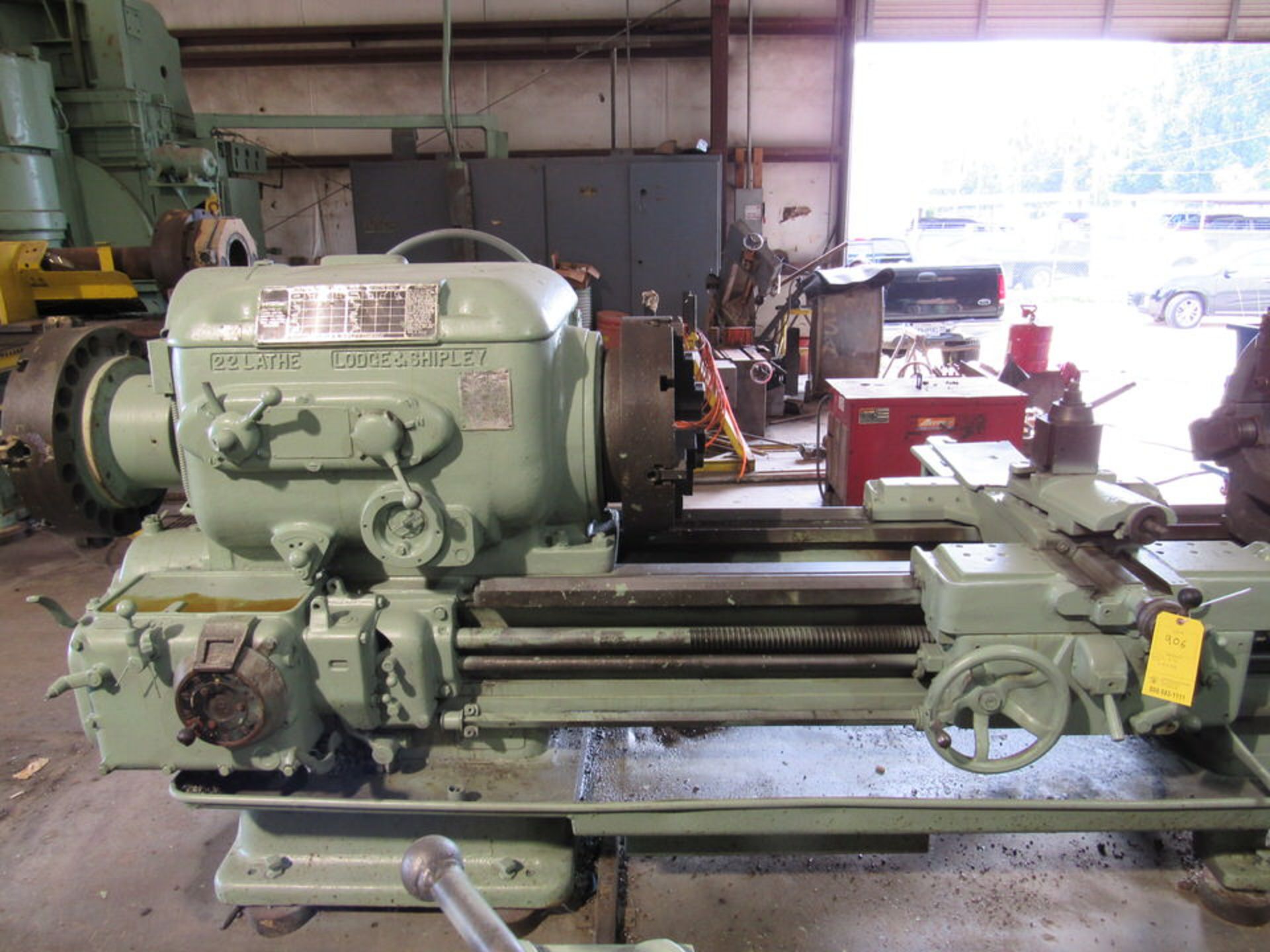 Lodge & Shipley Engine Lathe, 24" swing, 144" bed length, 21" 4-jaw front and rear chucks, 8-9/16" - Image 3 of 11