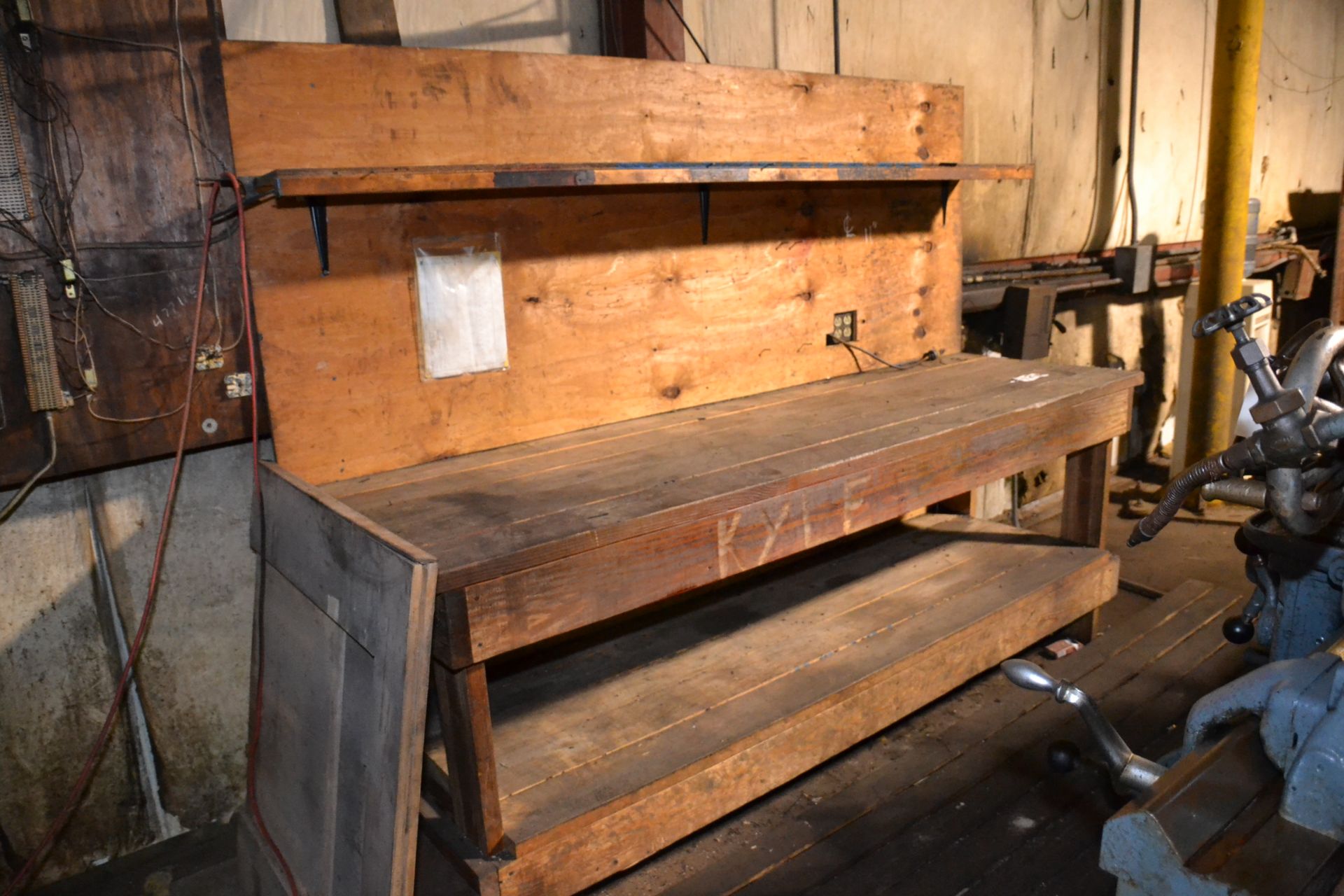 SHOP TABLE, WOOD 8 FOOT X 27.5” (LOCATION: 2622 Martinville Dr, Houston TX 77017)