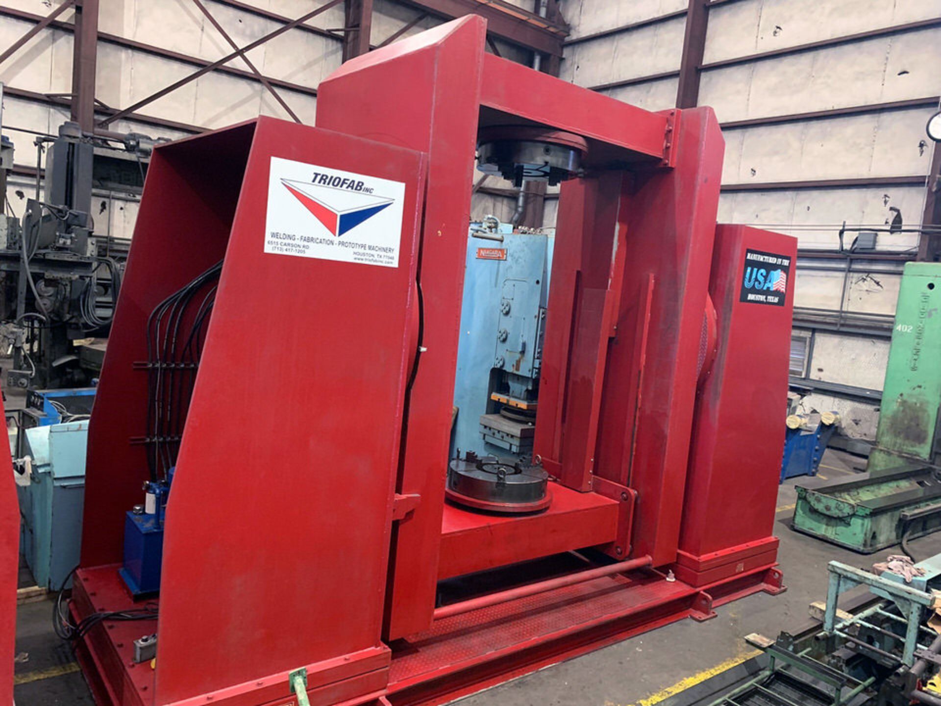 5 Ton Triofab Tilt and Rotate, Drop Center Vertical / Horizontal Head and Tailstock System Welding