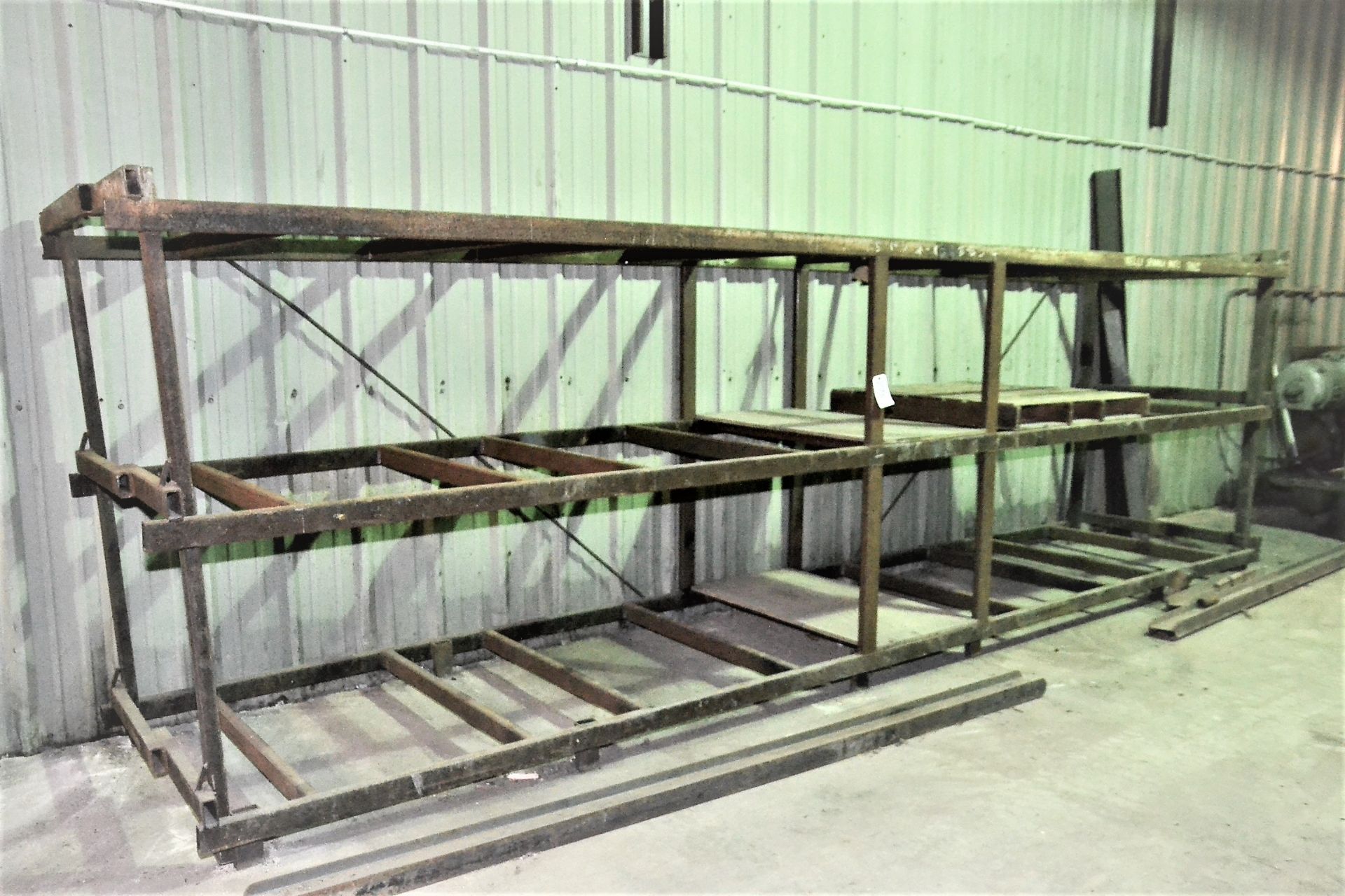 METAL STORAGE RACK, 19’ X 4’ X 5’-1/2, 3 TIER (LOCATION: 2622 Martinville Dr, Houston TX 77017)