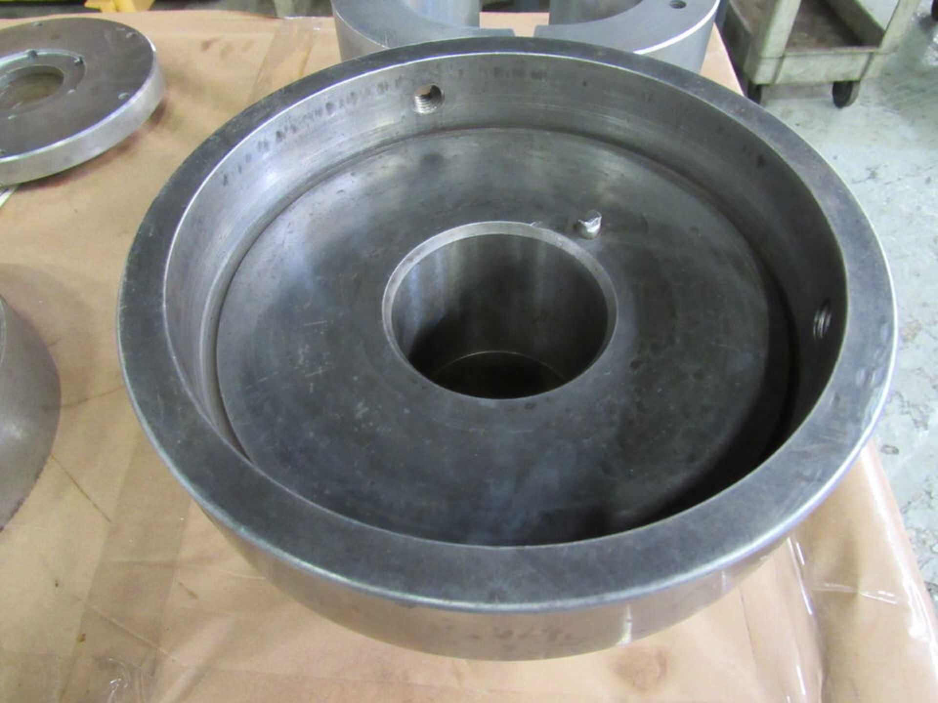 10" Adapter Fixture with 3-1/4" through hole, 9" overall height, 6-3/4" stem height, 4" stem dia., - Image 3 of 4