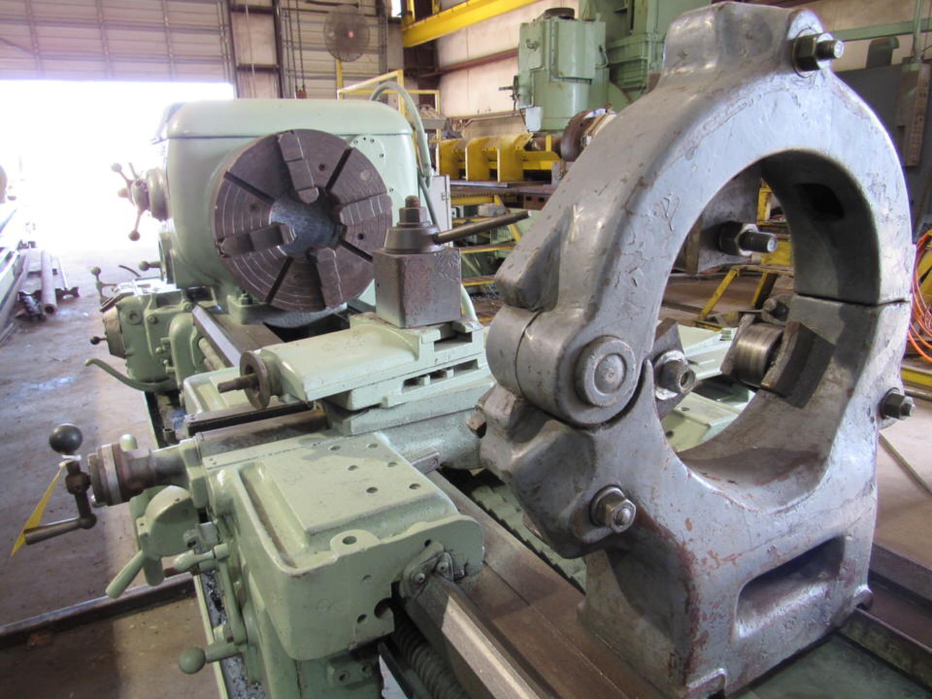 Lodge & Shipley Engine Lathe, 24" swing, 144" bed length, 21" 4-jaw front and rear chucks, 8-9/16" - Image 9 of 11