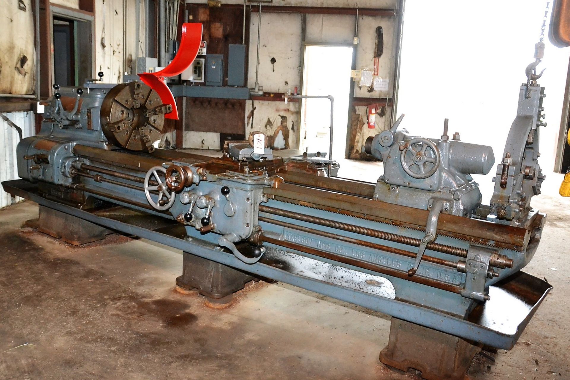 ENGINE LATHE, AXELSON 20” X 91”, WITH 22" 4 JAW CHUCK, TAPER ATTACHMENT , TAILSTOCK, STEADY REST,