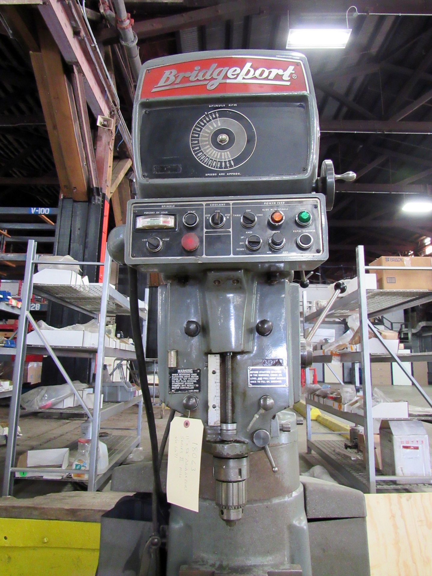 11" x 58" Bridgeport Series II Vertical Milling Machine, 11" x 58" table, 3 T-slots, 30" table cross - Image 4 of 9