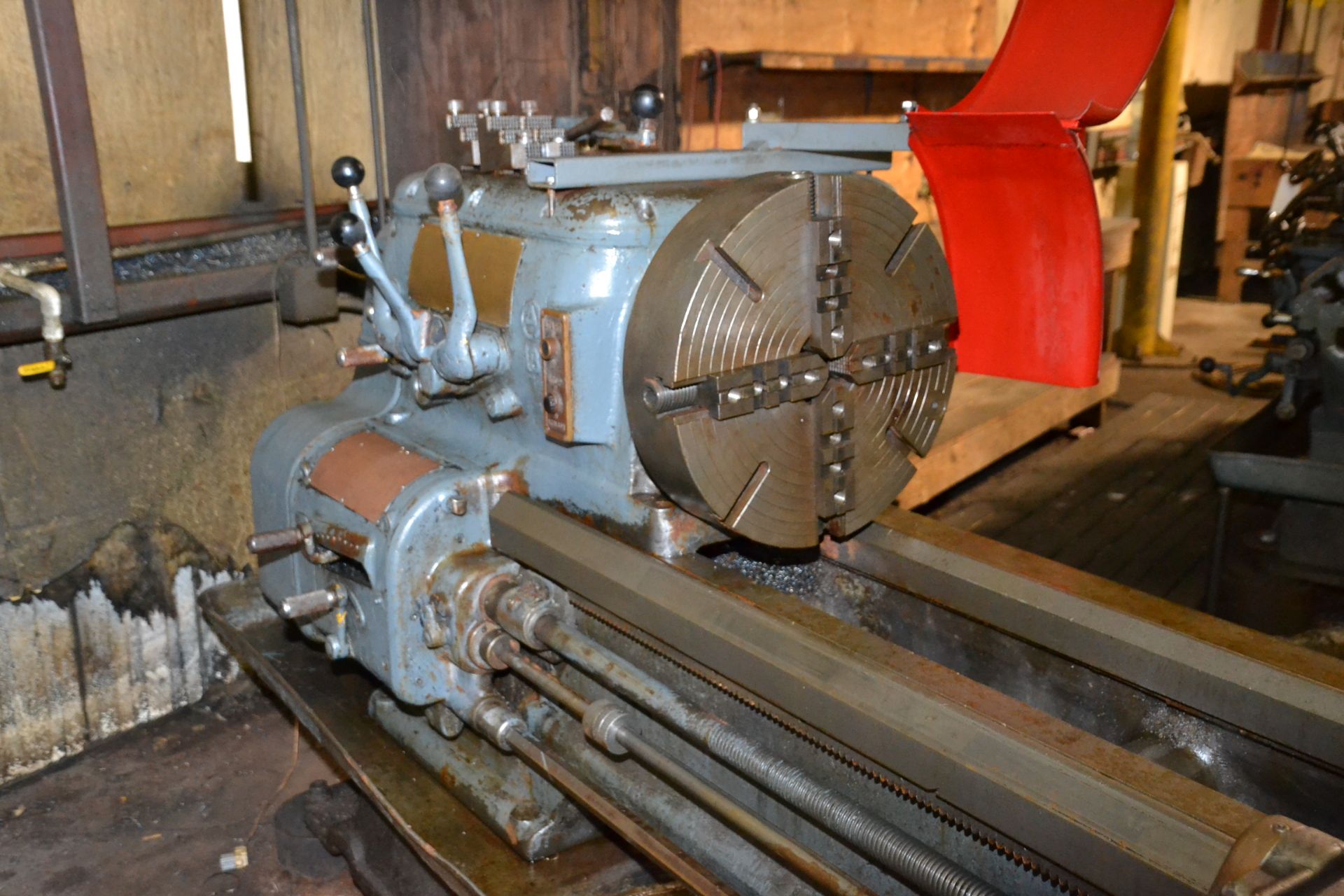 ENGINE LATHE, AXELSON 18” X 93”, WITH 18" 4 JAW CHUCK, TAPER ATTACHMENT, TAILSTOCK, STEADY REST, S/N - Image 2 of 2