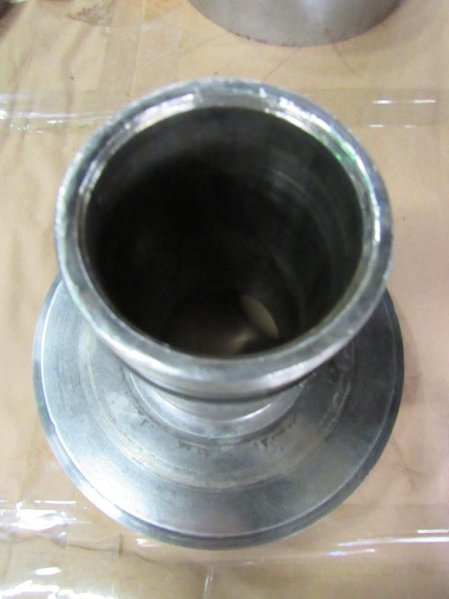 10" Adapter Fixture with 3-1/4" through hole, 9" overall height, 6-3/4" stem height, 4" stem dia., - Image 2 of 4