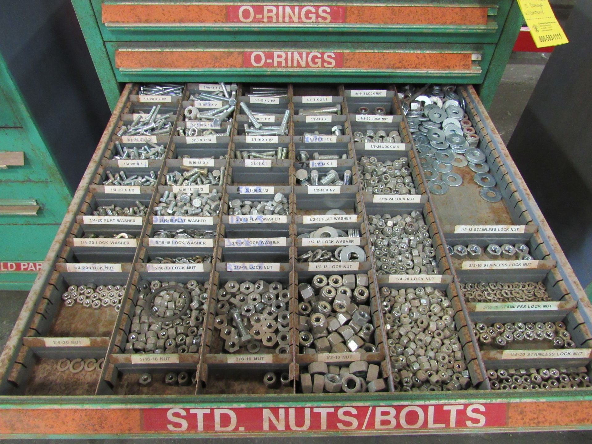 Maintenance Room Cabinet, 10 drawers (Torx Bits/Grinding Stones, O-Rings, O-Riings, Std. Nuts/Bolts, - Image 5 of 11