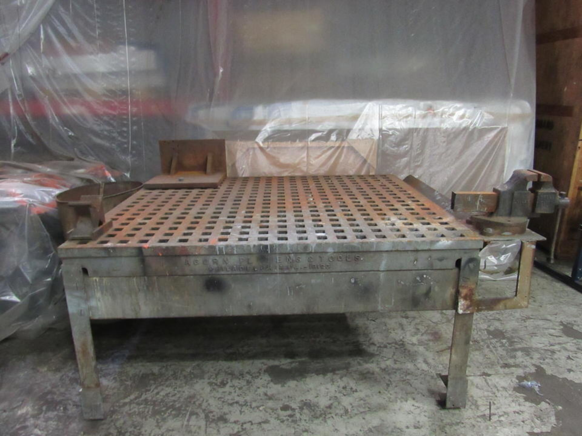 72" x 60" x 35" High Acorn Platens & Tools Welding Table with Vise and Accessories (LOCATION: 3603 - Image 2 of 7