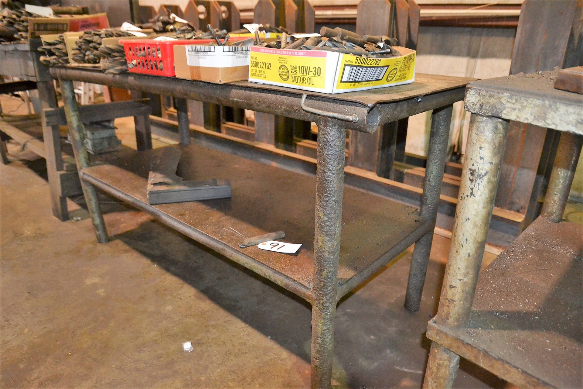 METAL SHOP TABLE 26” X 64” (LOCATION: 2622 Martinville Dr, Houston TX 77017)