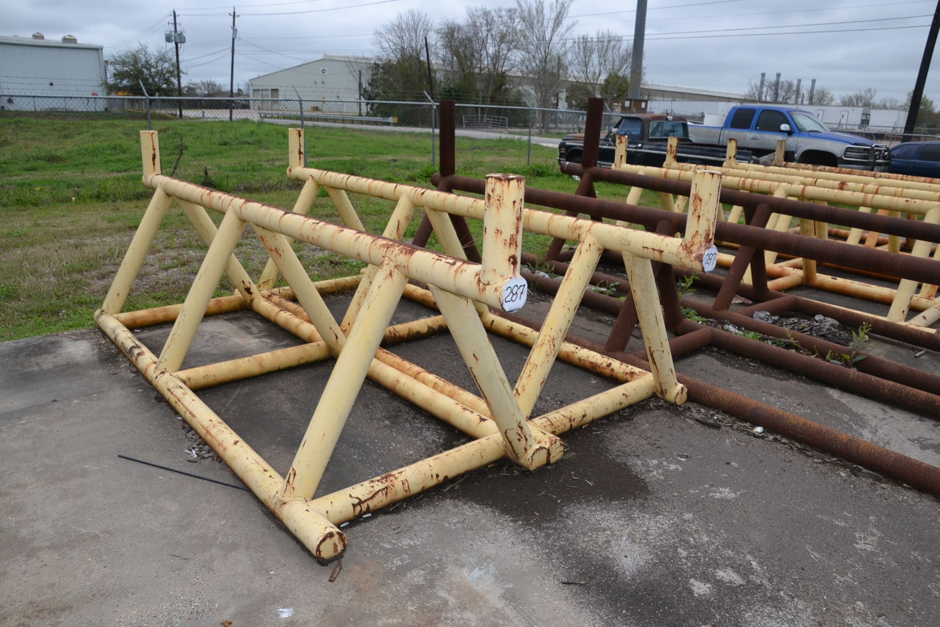 LOT (2) PIPE RACKS, 12 FOOT NO MATERIAL (PIPE TUBING INCLUDED) (LOCATION: 2622 Martinville Dr,