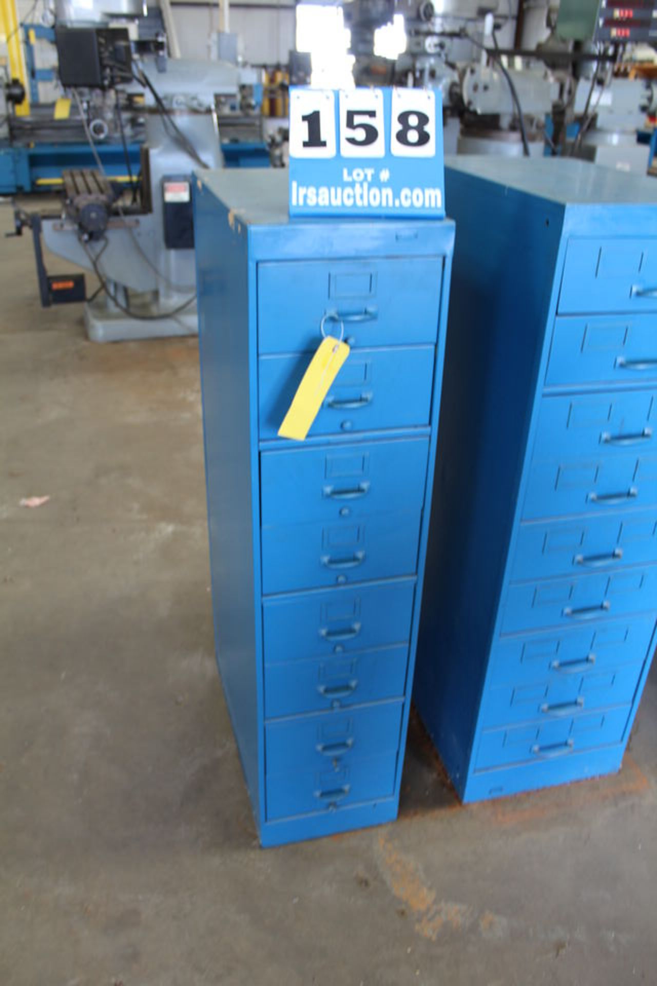 8 DRAWER CABINET W/ CONTS: FILES, SLEEVE COLLETS, REAMERS, CUTTING HEADS