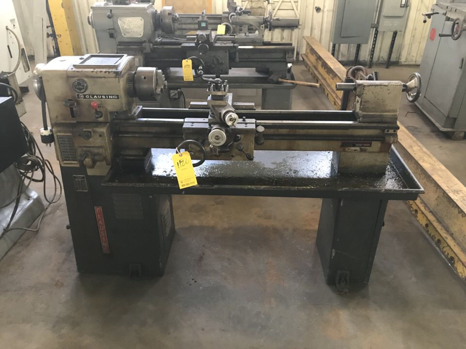 Clausing 5938 Lathe, Swing: 12", Centers: 36", Tool Post, Tailstock (LOCATION: 3421 N SYLVANIA, FT