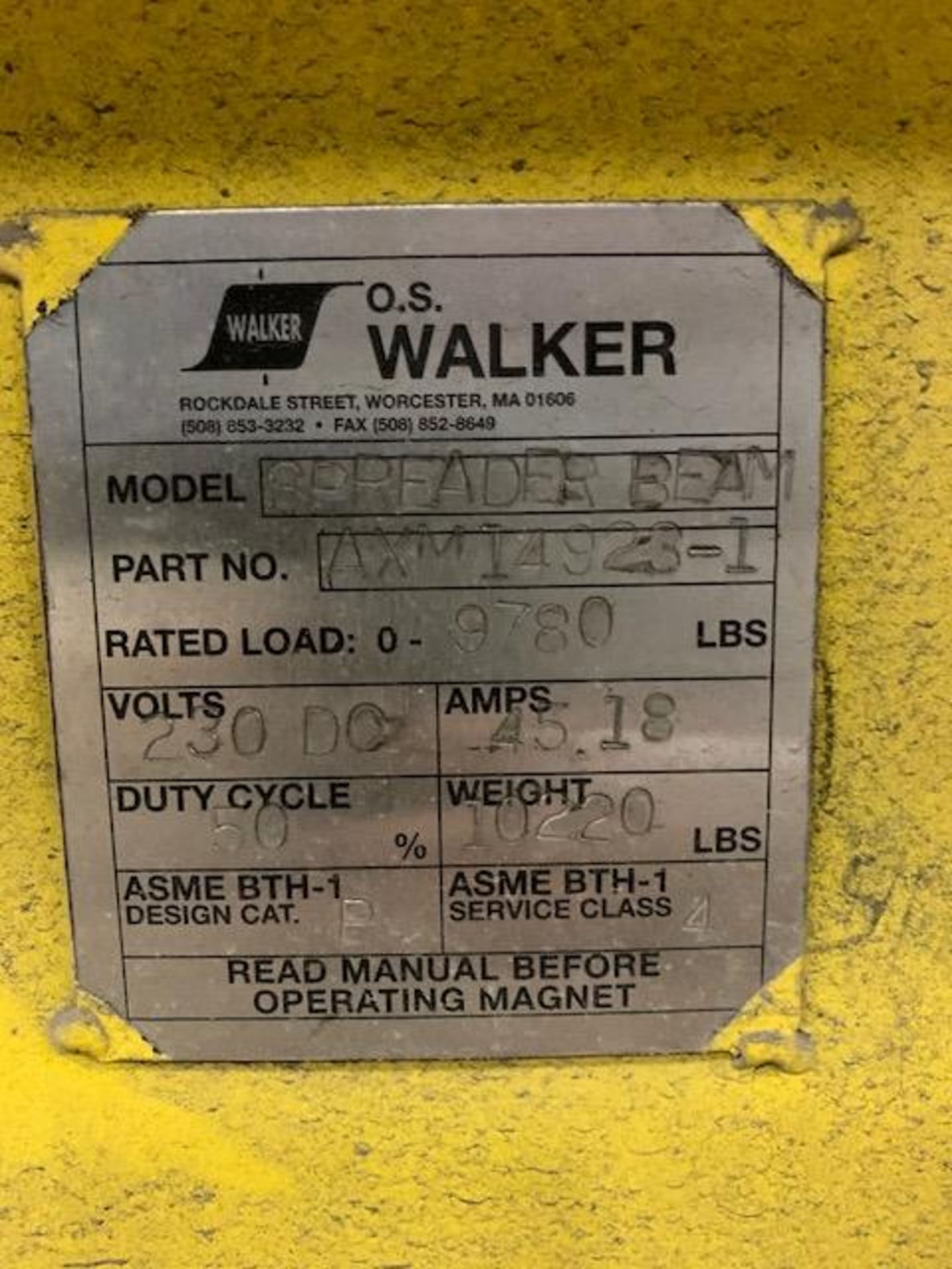 2017 WALKER MAGNETIC SHEET LIFTER (FORT WORTH, TX) - Image 2 of 4