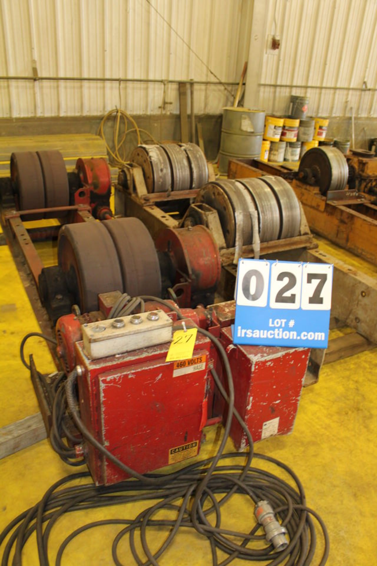 RANSOME POWER TURNING ROLL, 10" X 12" WHEELS, W/ IDOLER 8' (LOCATION: 4081 EASTSIDE HWY,