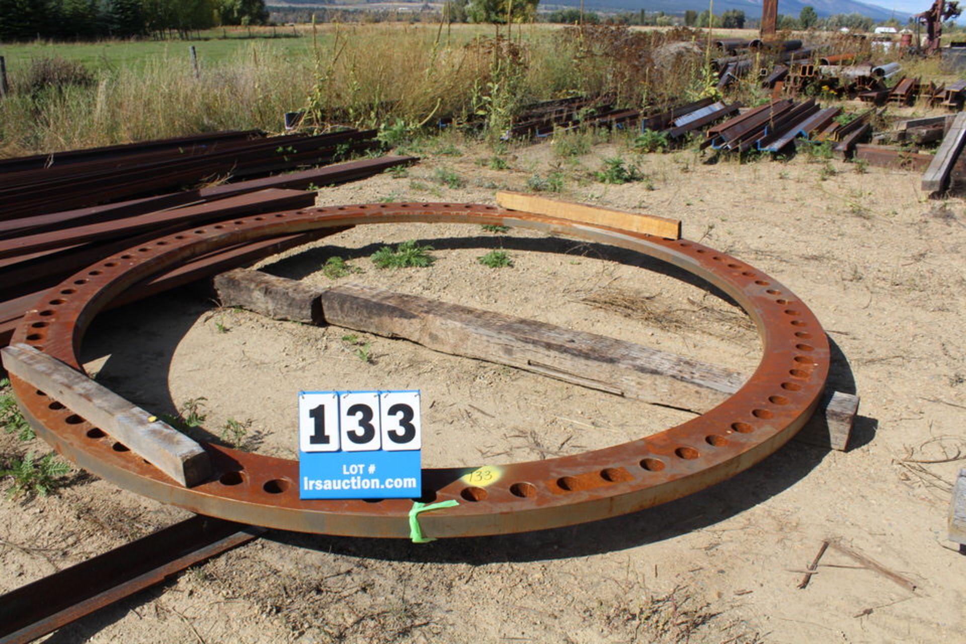 STEEL RING: 140" DIA, 3" THICK, 10" WIDE (LOCATION: 4081 EASTSIDE HWY, STEVENSVILLE, MT, 59870)