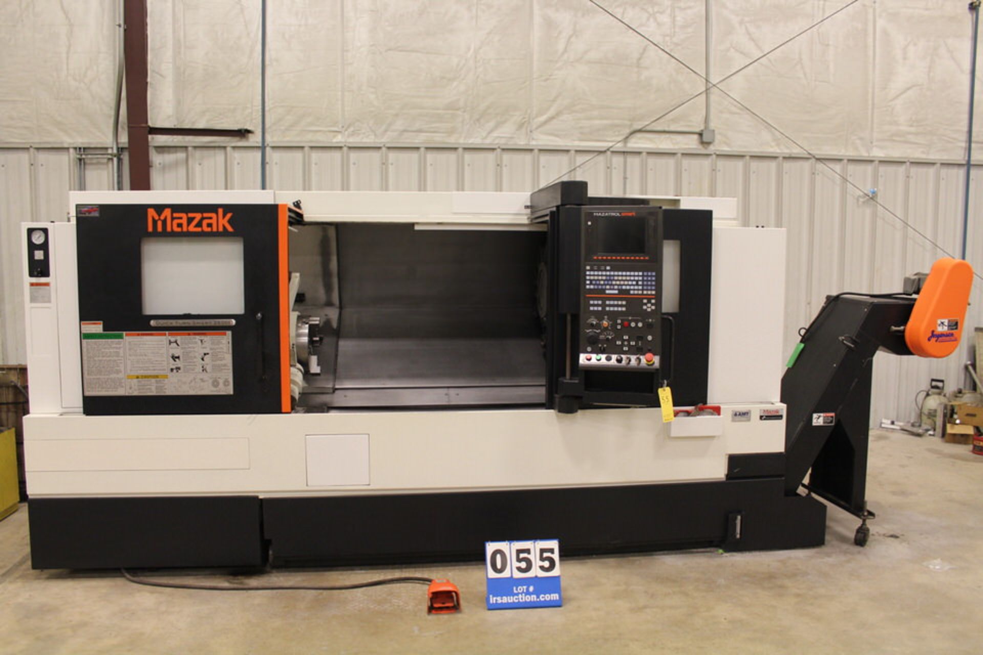 2014 MAZAK QT350M CNC LATHE, CUTTING HOURS: 1,653, 12" CHUCK, 60" CENTERS, FULL C AXIS MILLING, CHIP