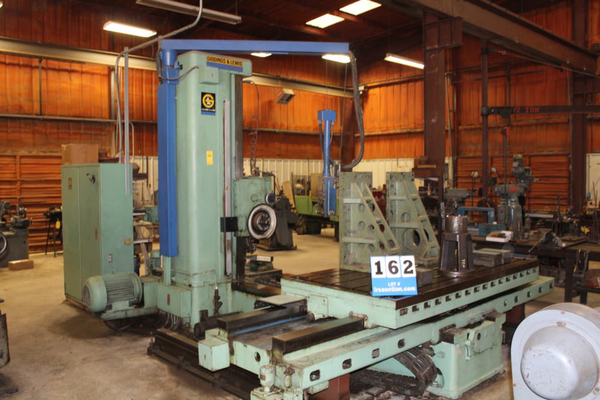 4" CONVENTIONAL GIDDINGS & LEW IS HORIZONTAL BORING MILL, W/ DRO W/ 4' X 8' TABLE