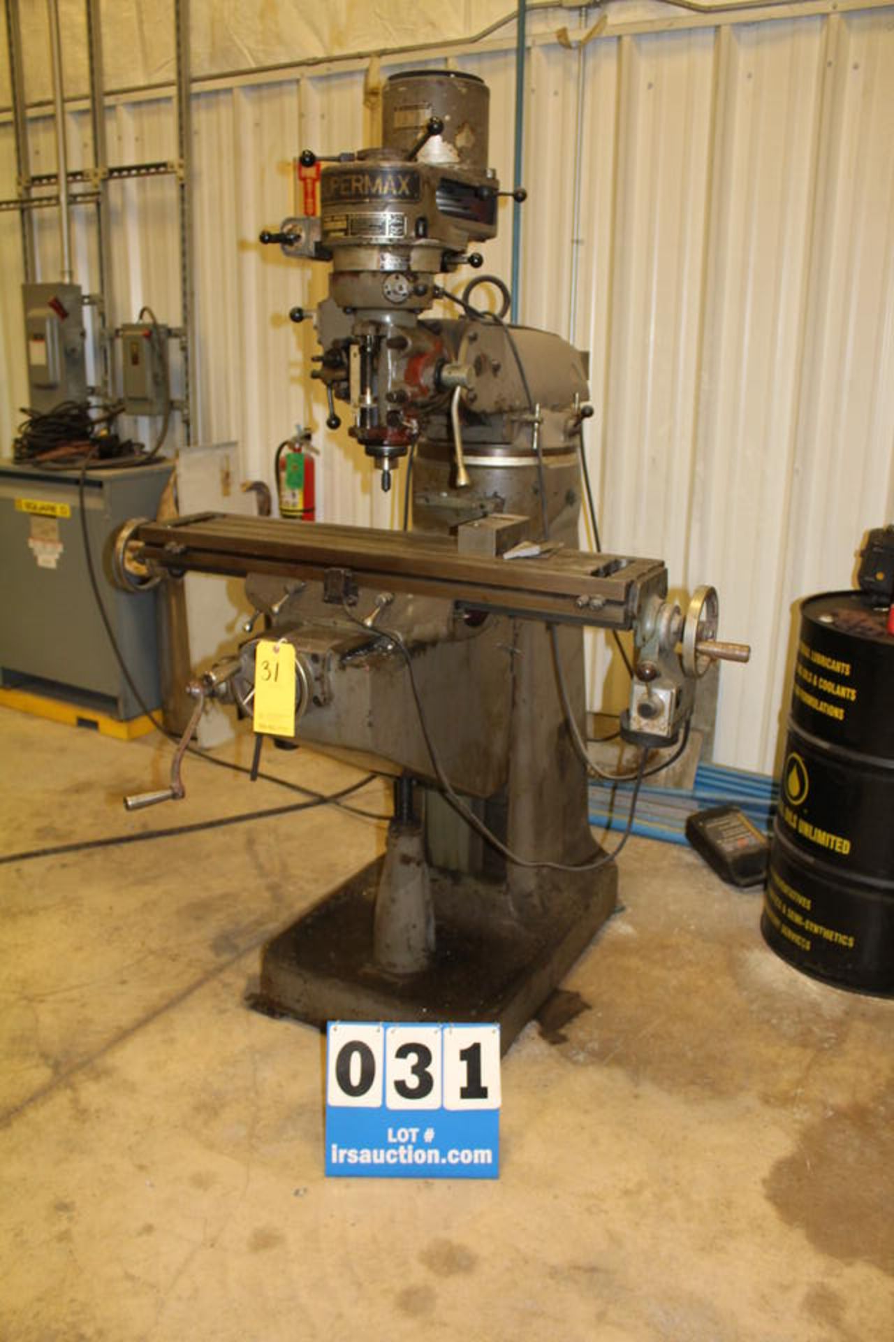 SUPERMAX VERTICAL MILLING MACHINE, 42" X 9" T SLOTTED TABLE, POWERFEED