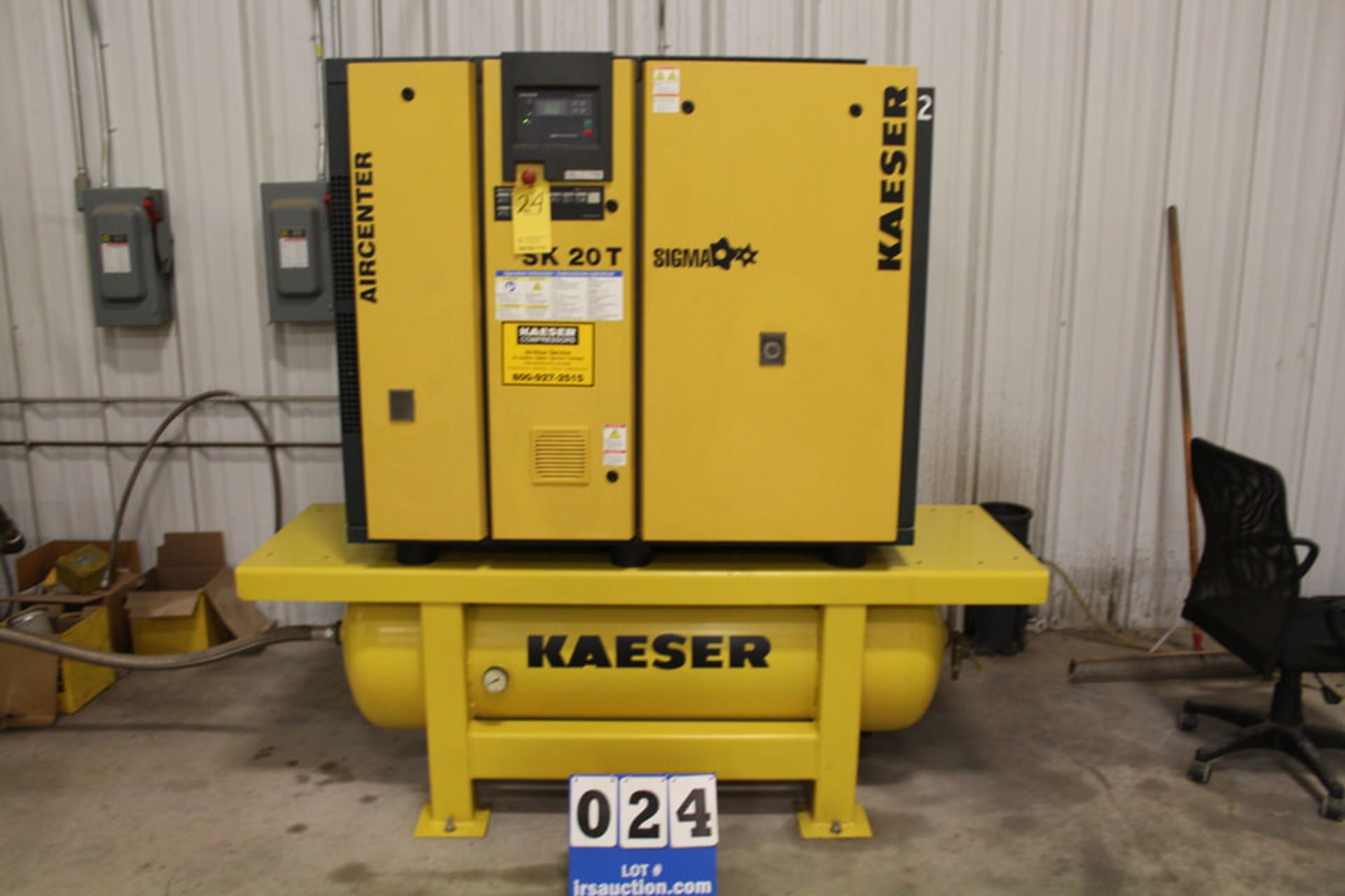 2010 KAESER SK 20T AIR COMPRESSOR, W/ BUILT IN DRYER, HOURS: 14,571