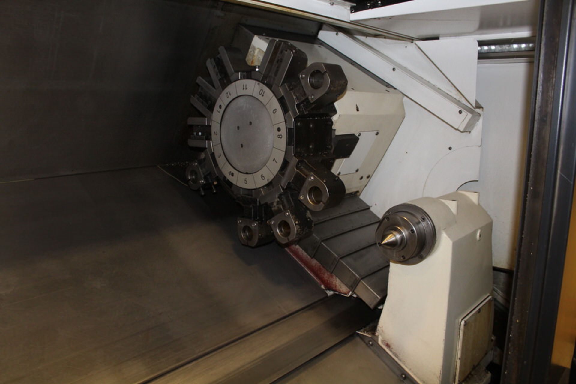 2014 MAZAK QT350M CNC LATHE, CUTTING HOURS: 1,653, 12" CHUCK, 60" CENTERS, FULL C AXIS MILLING, CHIP - Image 4 of 8