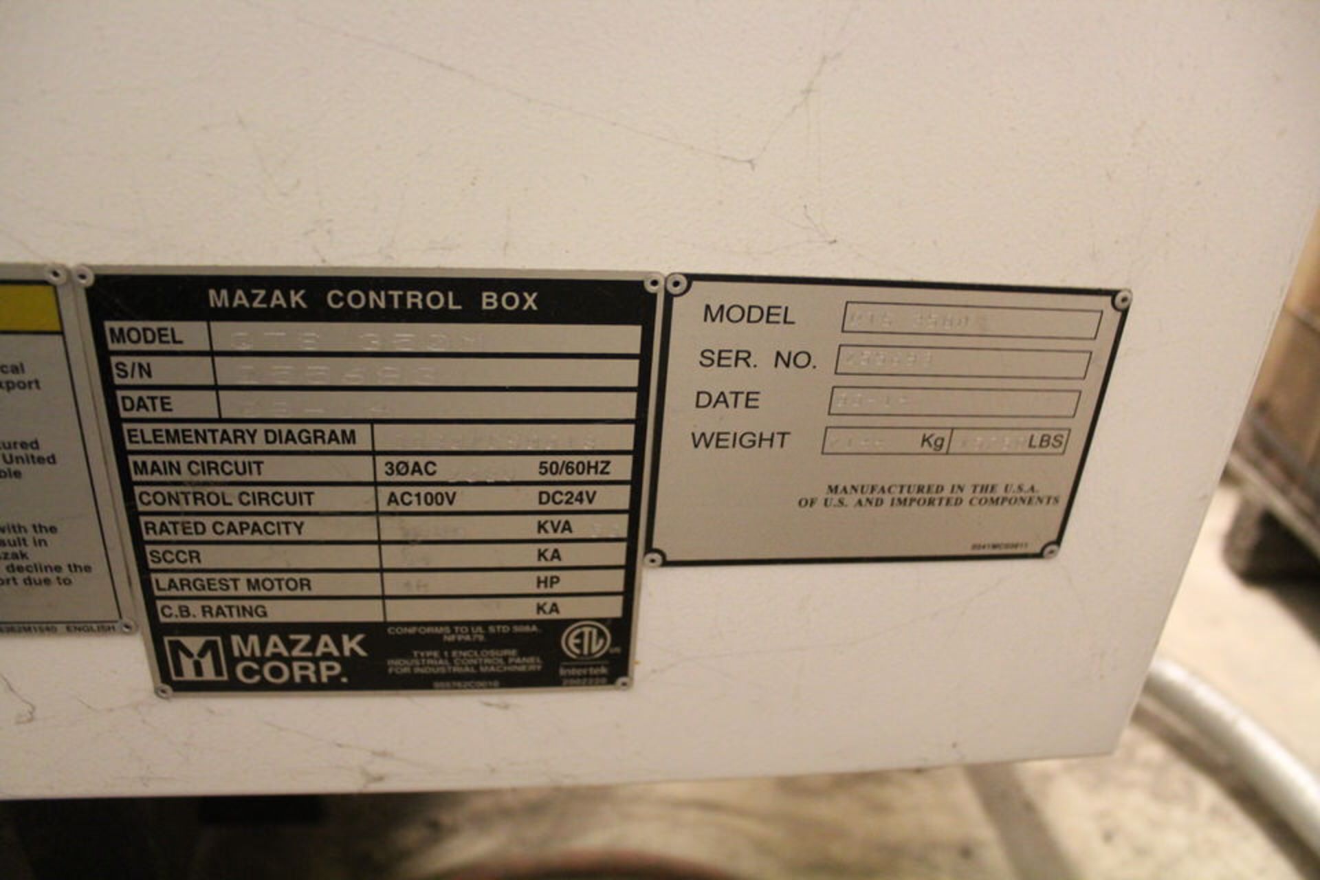 2014 MAZAK QT350M CNC LATHE, CUTTING HOURS: 1,653, 12" CHUCK, 60" CENTERS, FULL C AXIS MILLING, CHIP - Image 6 of 8