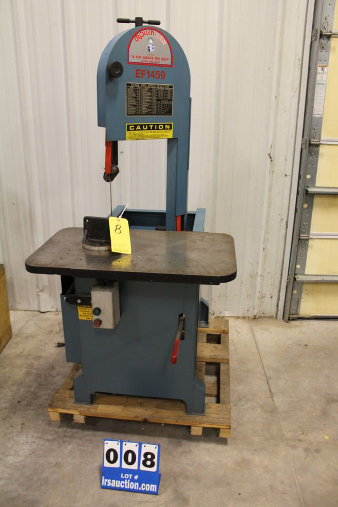 ROLL-IN VERTICAL BAND SAW, 30" X 18 1/2" TABLE, 12" THROAT