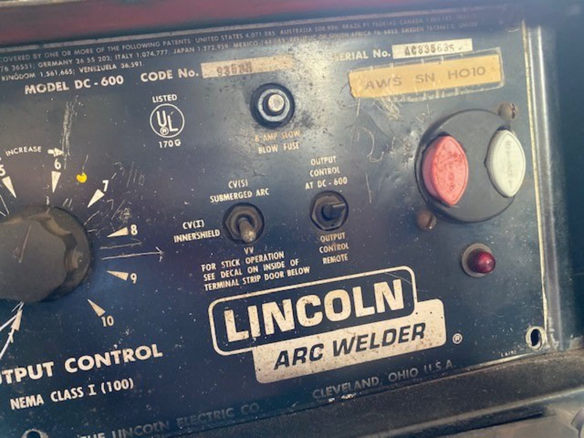 Lincoln Idealarc DC-600 (S/N AC835635) - Image 2 of 2