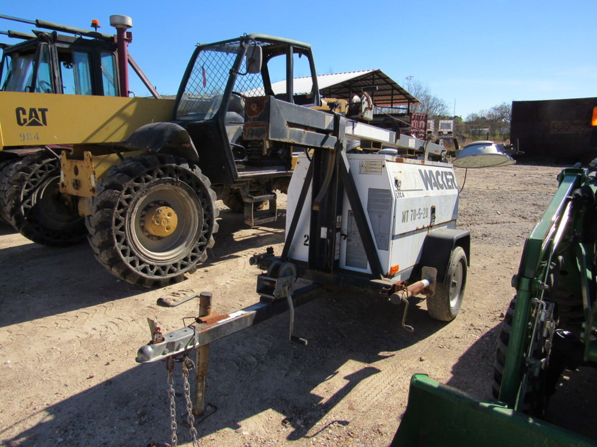 Wacker MT 70-5-28 Generator and Portable Boom Lights on Trailer