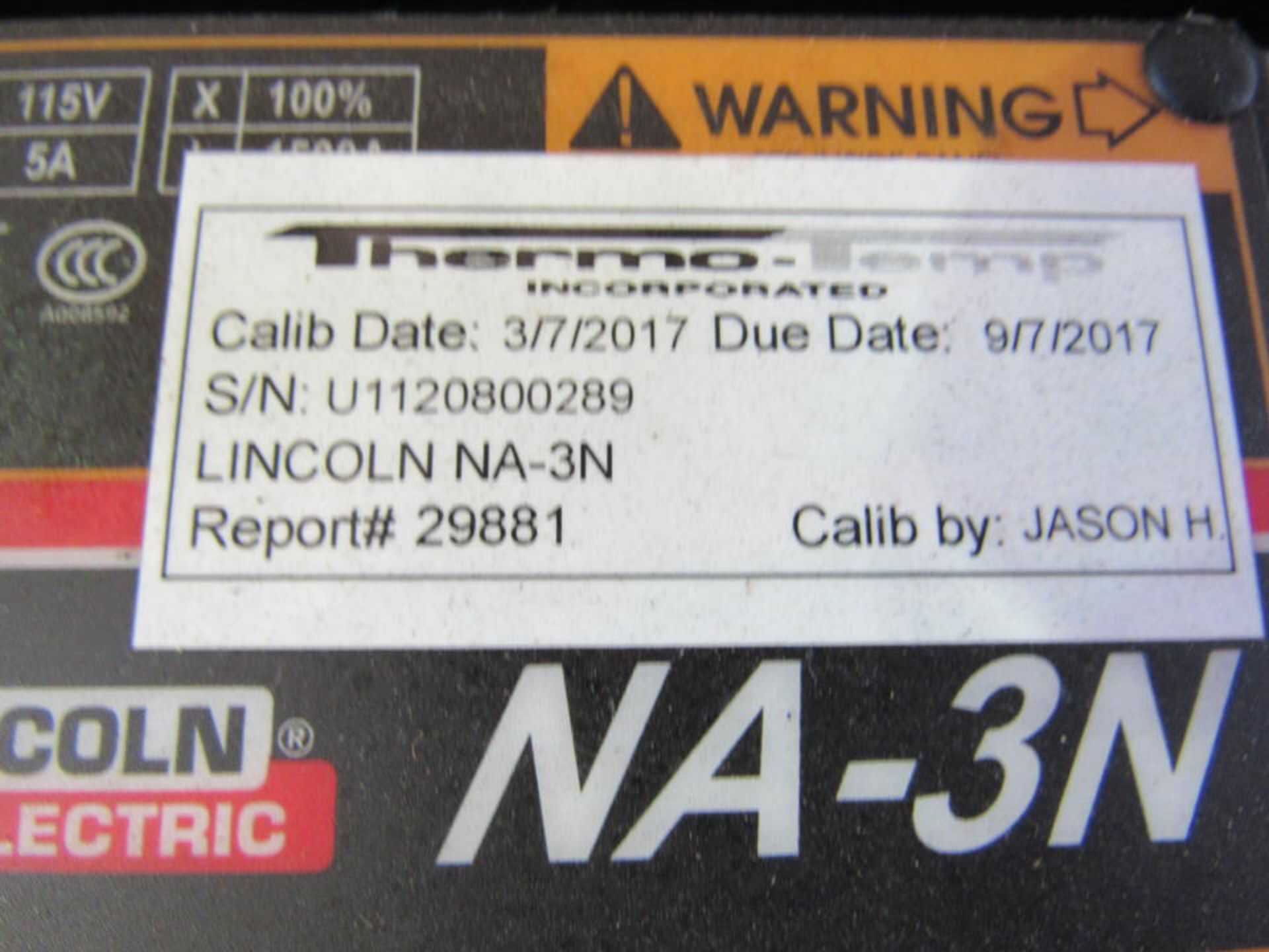 Lincoln NA-3N Wire Feed, S/N U1120800289 - Image 2 of 2