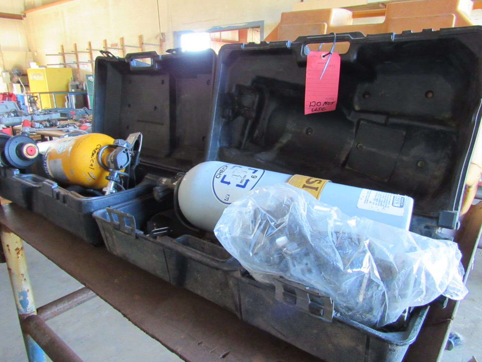 Two Air Tanks (Breathing Units) for Hazardous Operations, in Cases